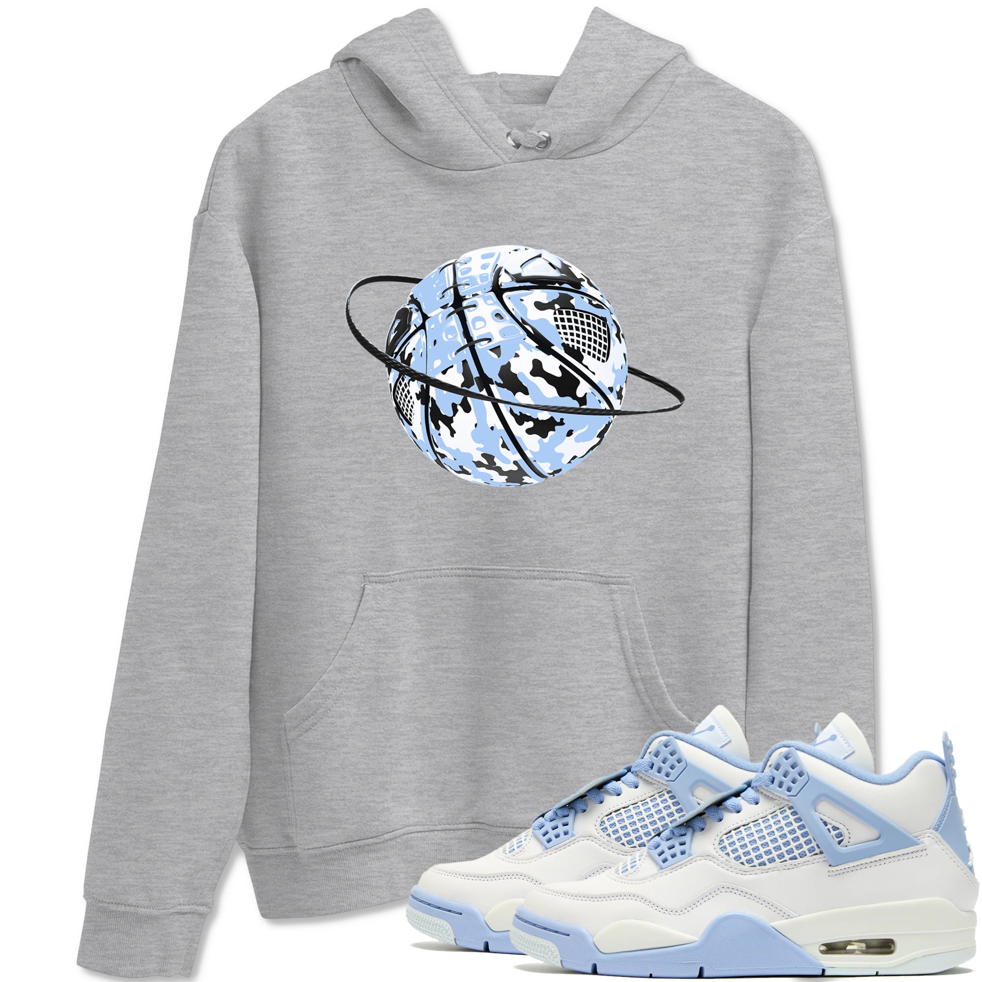 Camo Basketball Planet snkmatch Tees - Air Jordan 4 Forget Me Not