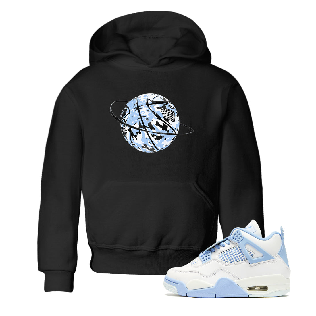Camo Basketball Planet snkmatch Tees Kids - Air Jordan 4 Forget Me Not