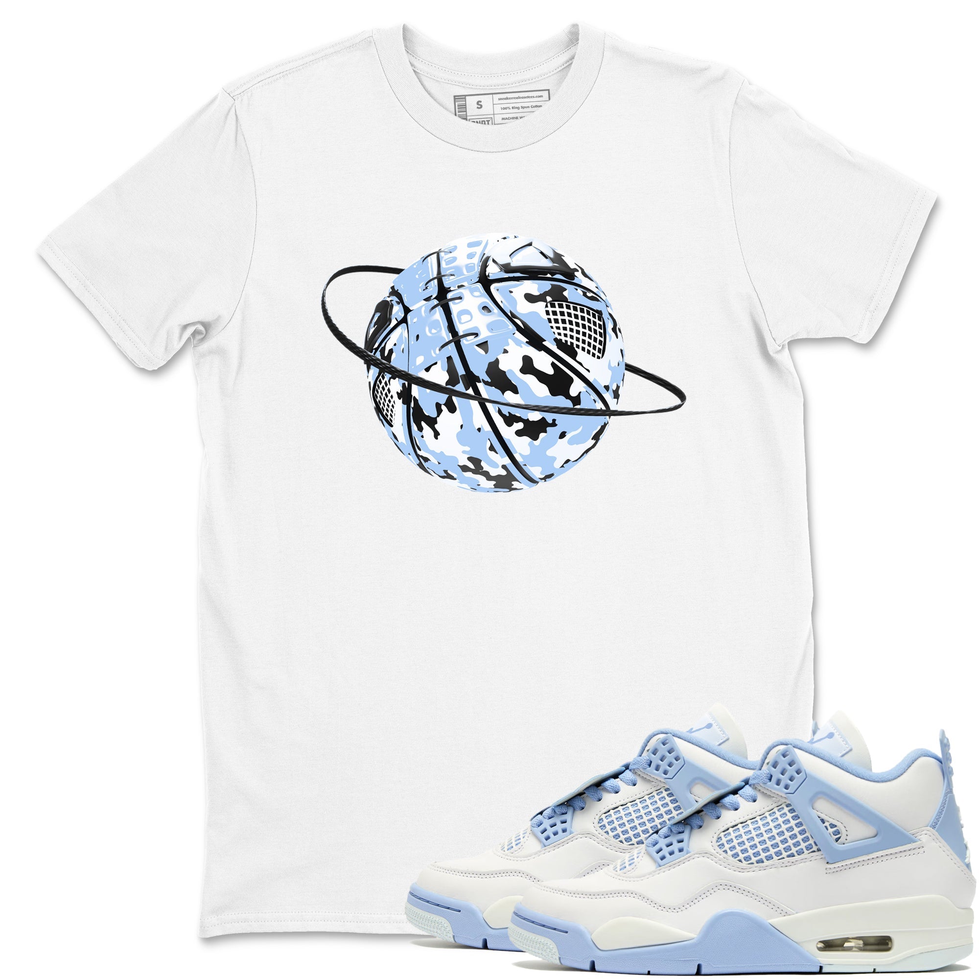 Camo Basketball Planet snkmatch Tees - Air Jordan 4 Forget Me Not