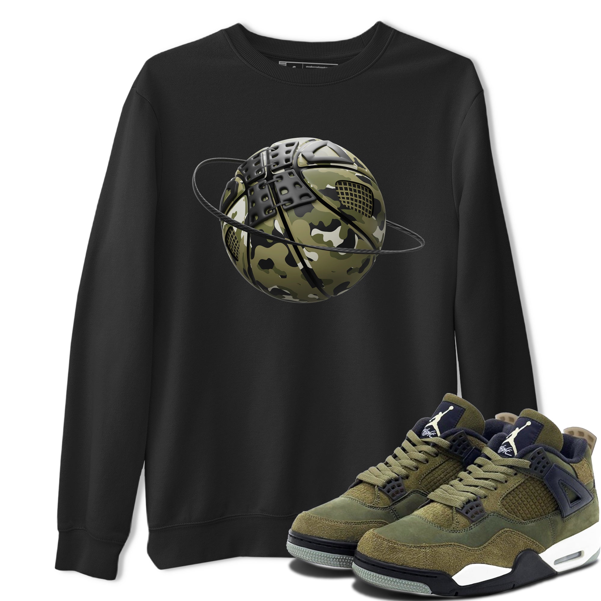 Camo Basketball Planet snkmatch Tee - Air Jordan 4 Medium Olive