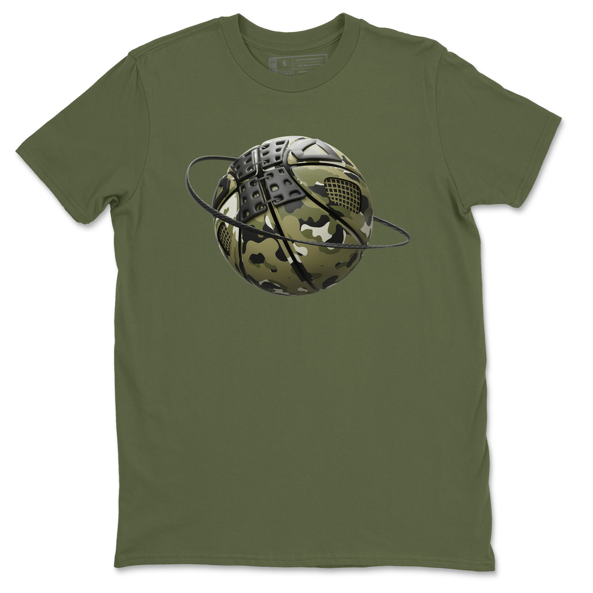 Camo Basketball Planet snkmatch Tee - Air Jordan 4 Medium Olive