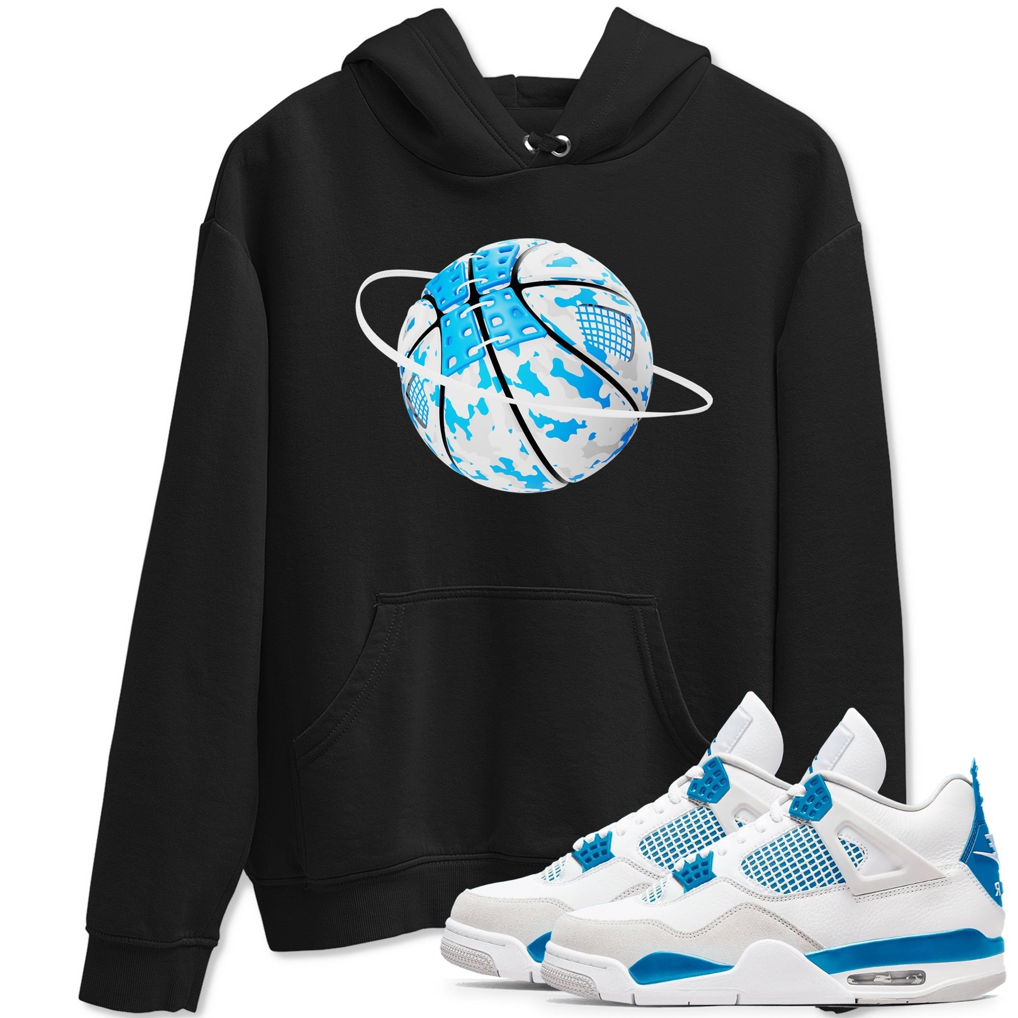 Camo Basketball Planet snkmatch Tees - Air Jordan 4 Military Blue