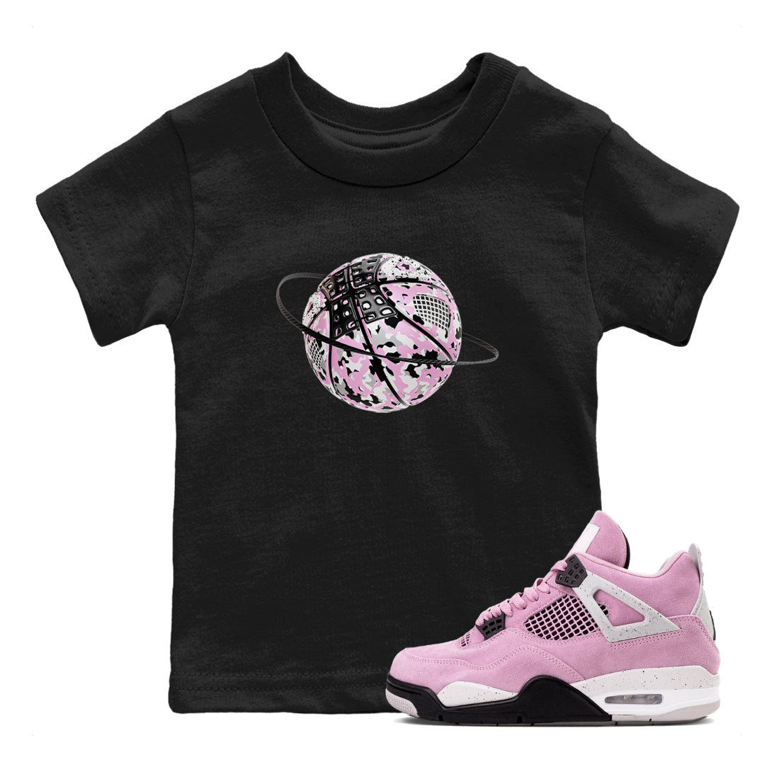 Camo Basketball Planet snkmatch Tees Kids - Air Jordan 4 Orchid