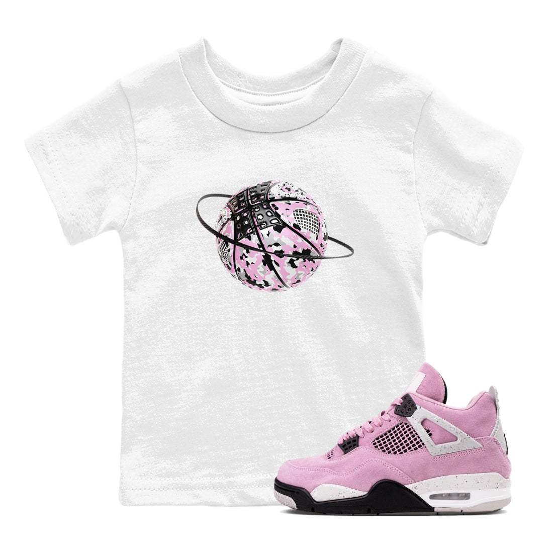 Camo Basketball Planet snkmatch Tees Kids - Air Jordan 4 Orchid
