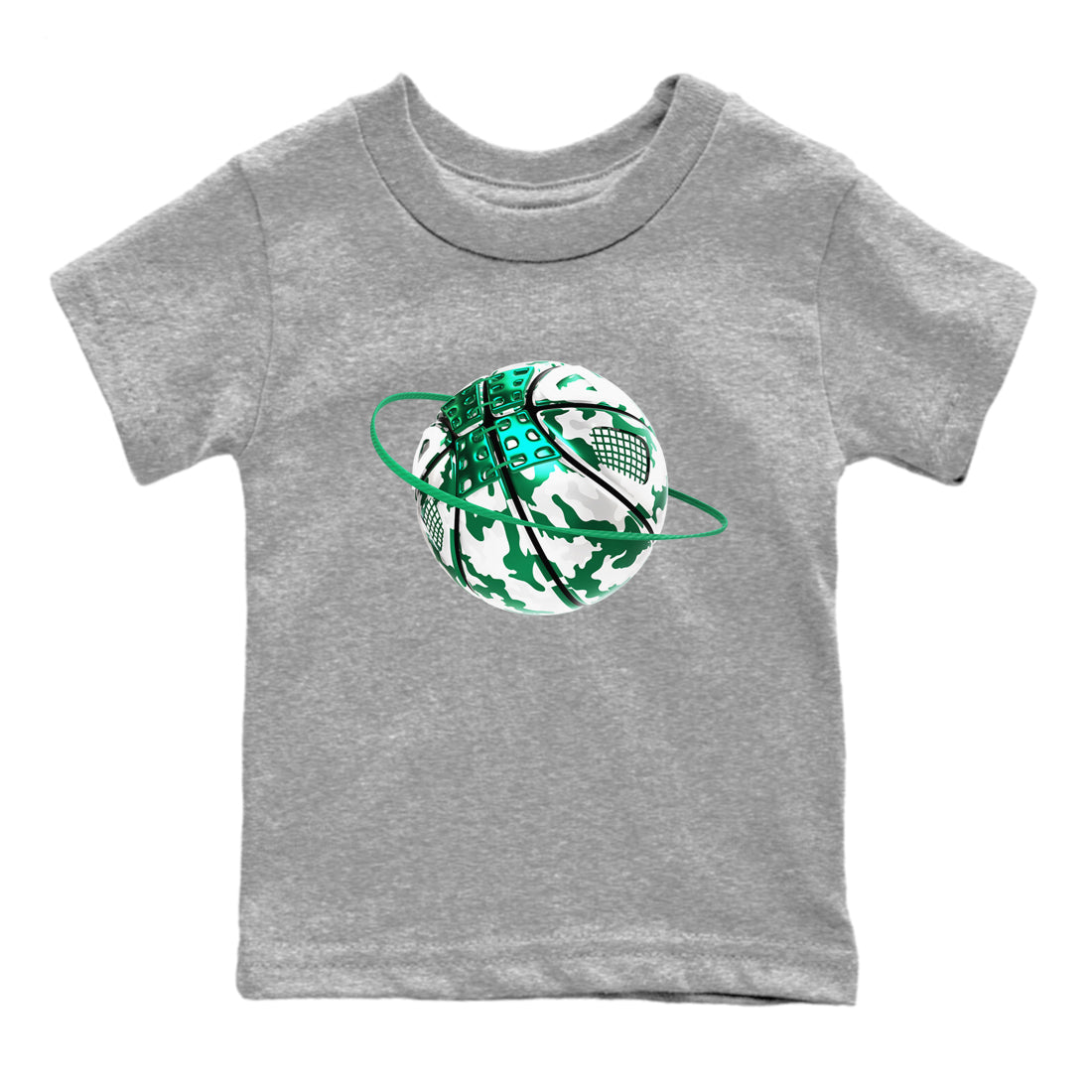 Camo Basketball Planet snkmatch Tees Kids - Air Jordan 4 Oxidized Green
