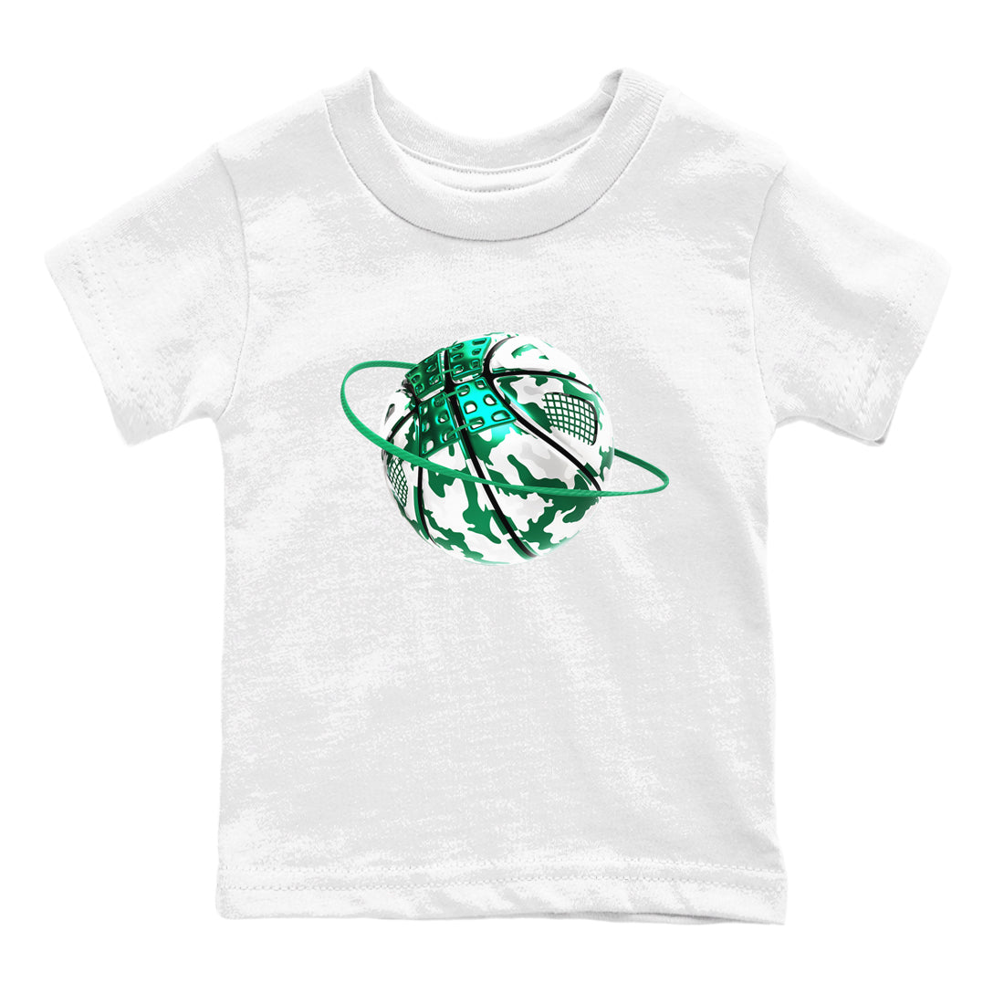 Camo Basketball Planet snkmatch Tees Kids - Air Jordan 4 Oxidized Green