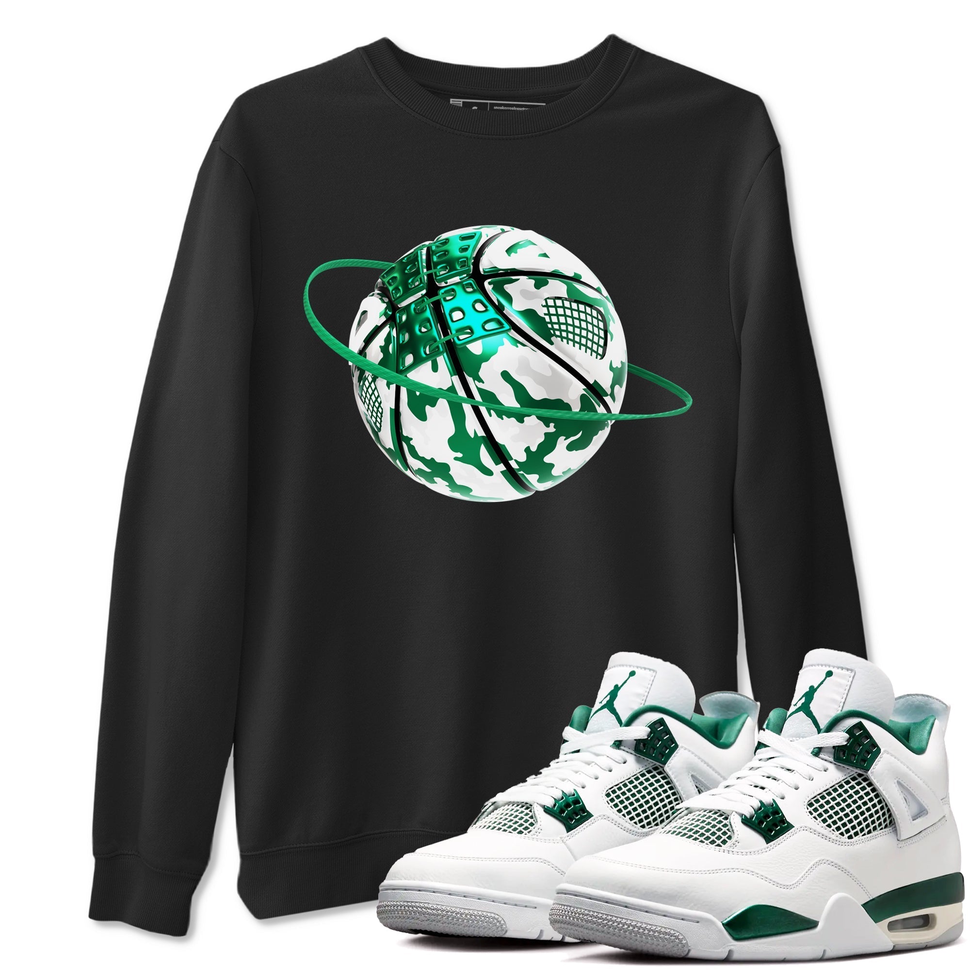 Camo Basketball Planet snkmatch Tees - Air Jordan 4 Oxidized Green
