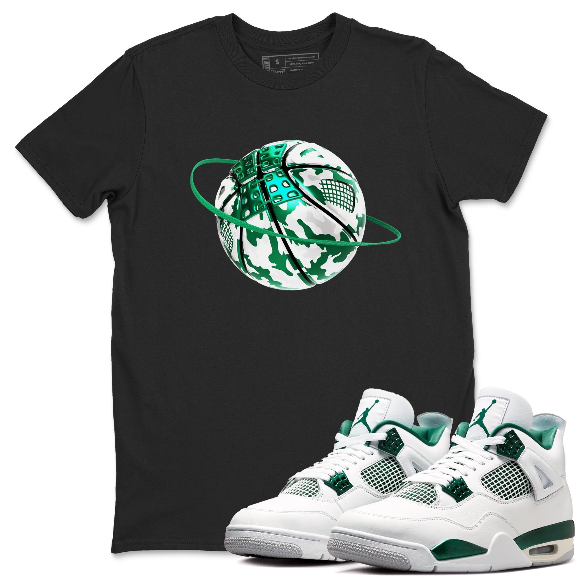 Camo Basketball Planet snkmatch Tees - Air Jordan 4 Oxidized Green