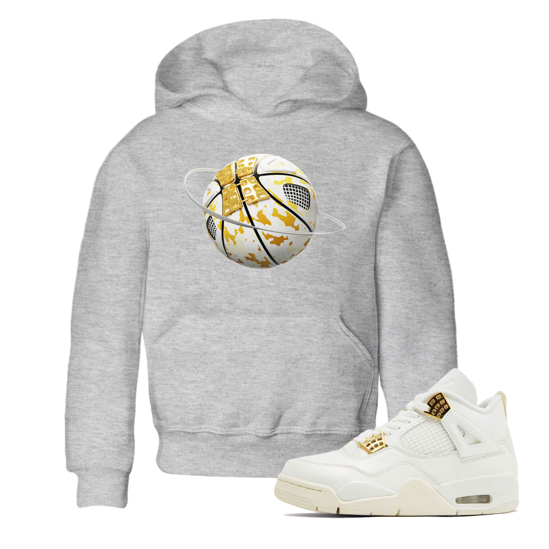 Camo Basketball Planet snkmatch Tees Kids - Air Jordan 4 Sail 2024