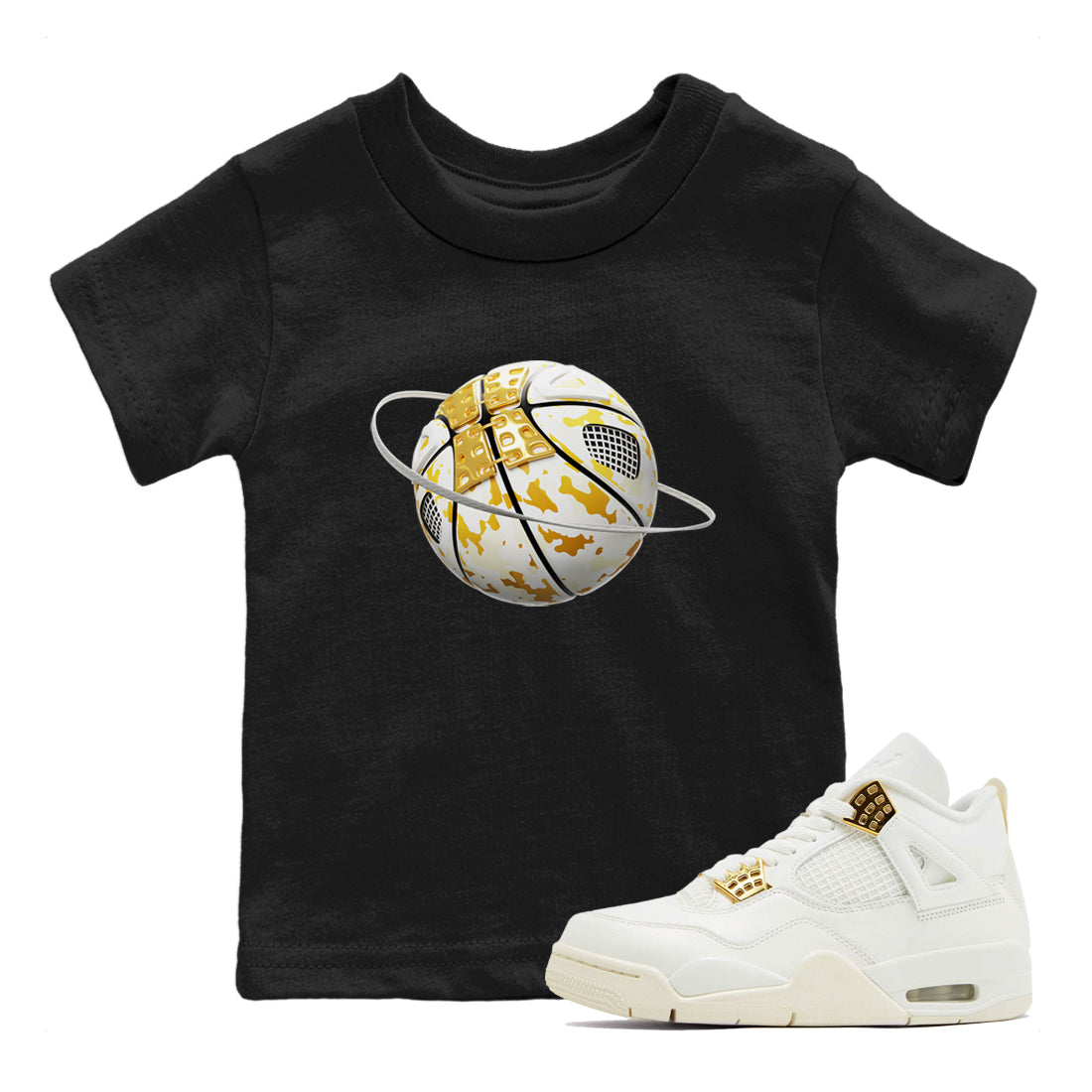 Camo Basketball Planet snkmatch Tees Kids - Air Jordan 4 Sail 2024