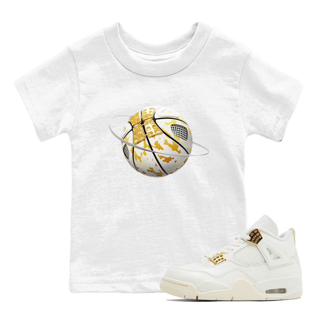 Camo Basketball Planet snkmatch Tees Kids - Air Jordan 4 Sail 2024