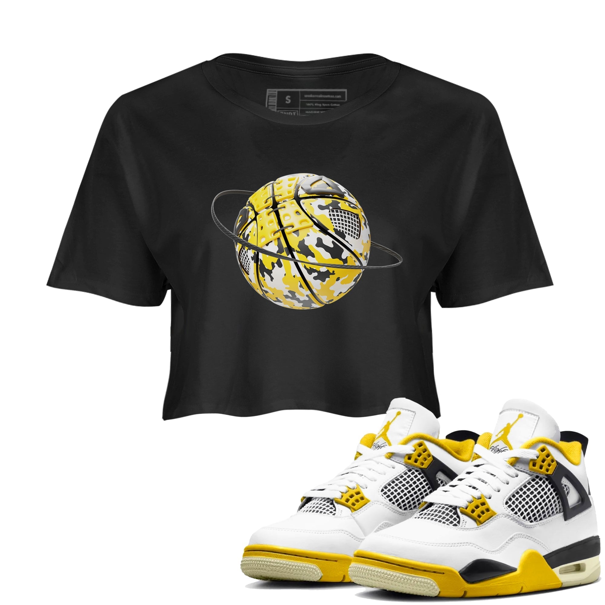 Camo Basketball Planet snkmatch Women's Top - Air Jordan 4 Vivid Sulfur