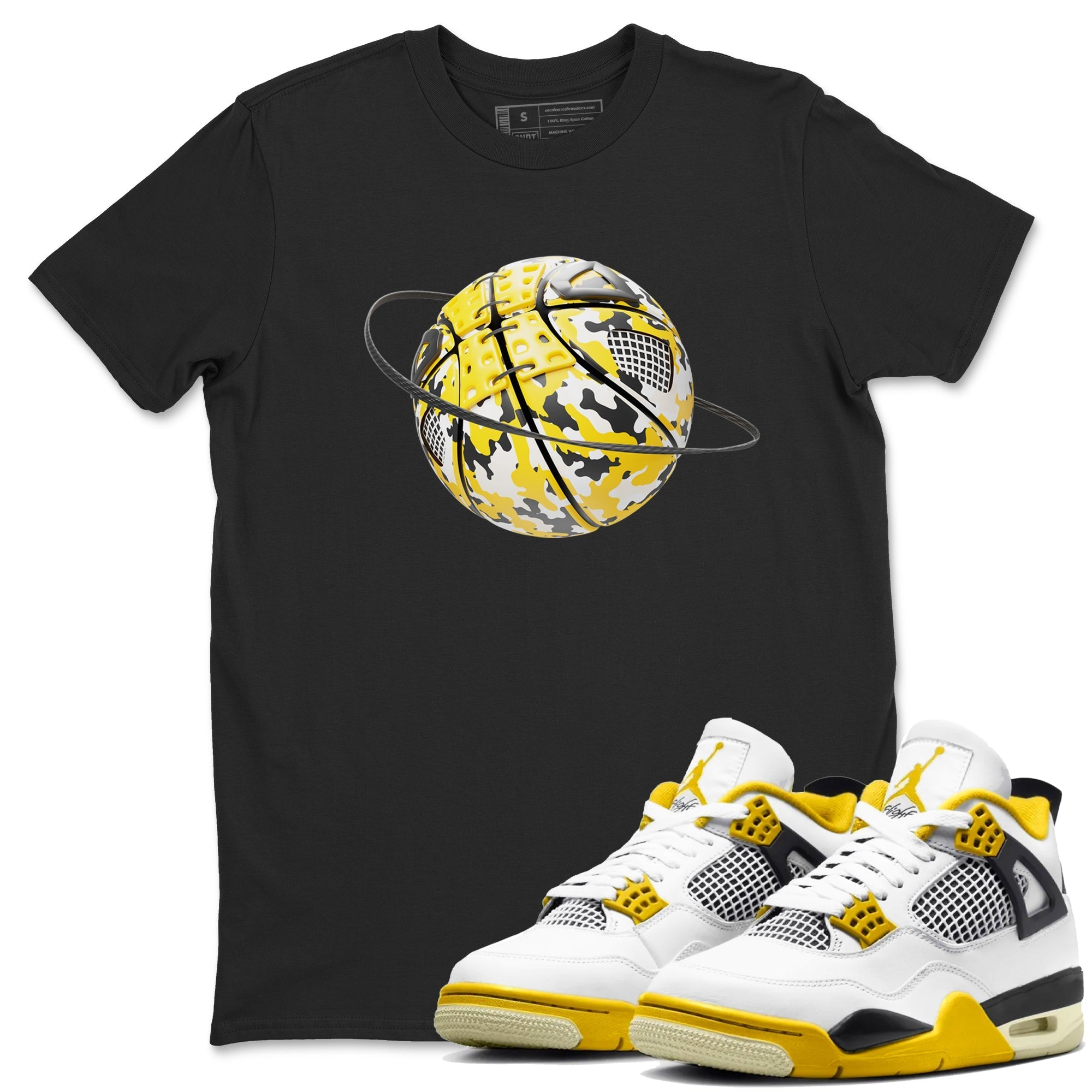 Camo Basketball Planet snkmatch Tees - Air Jordan 4 Vivid Sulfur