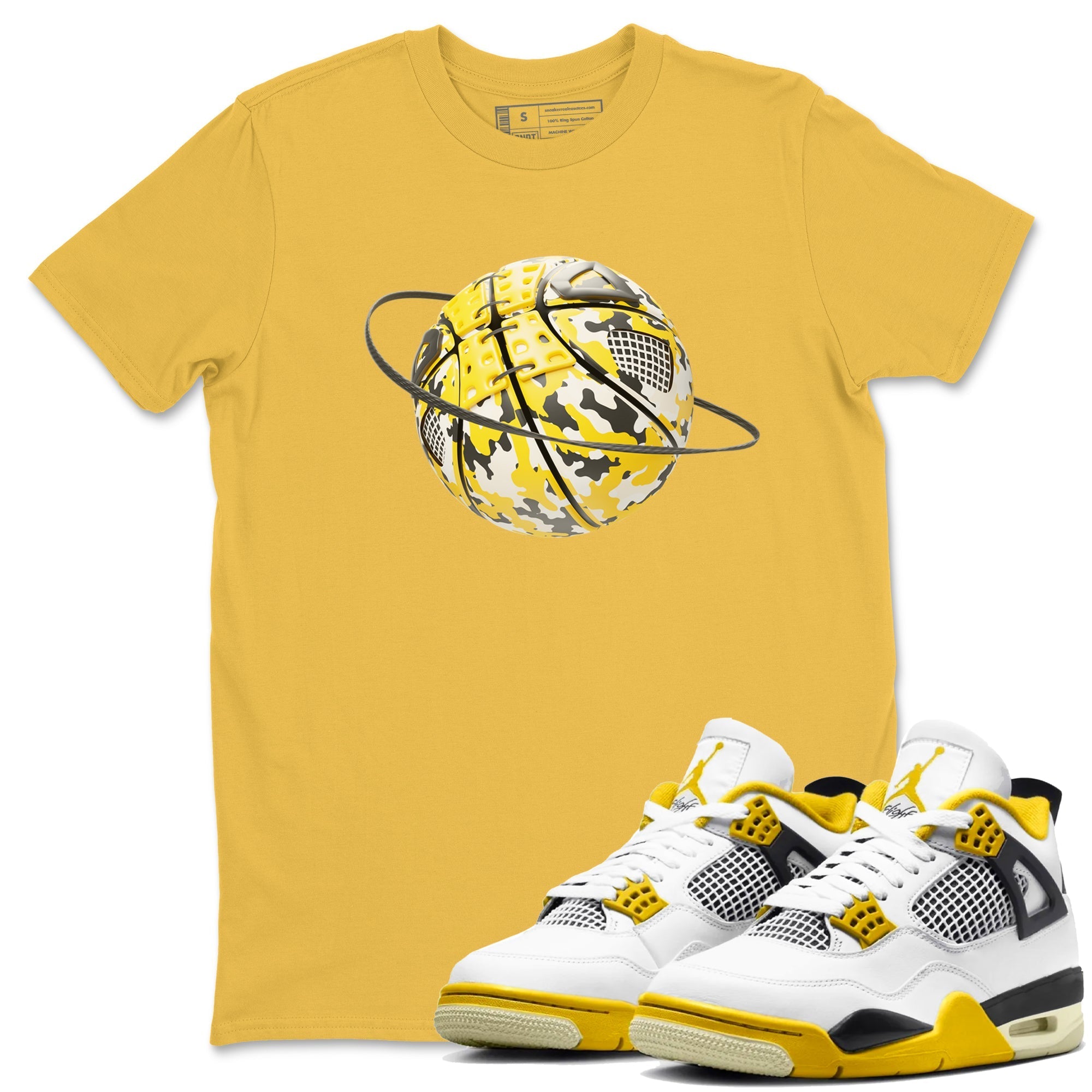 Camo Basketball Planet snkmatch Tees - Air Jordan 4 Vivid Sulfur