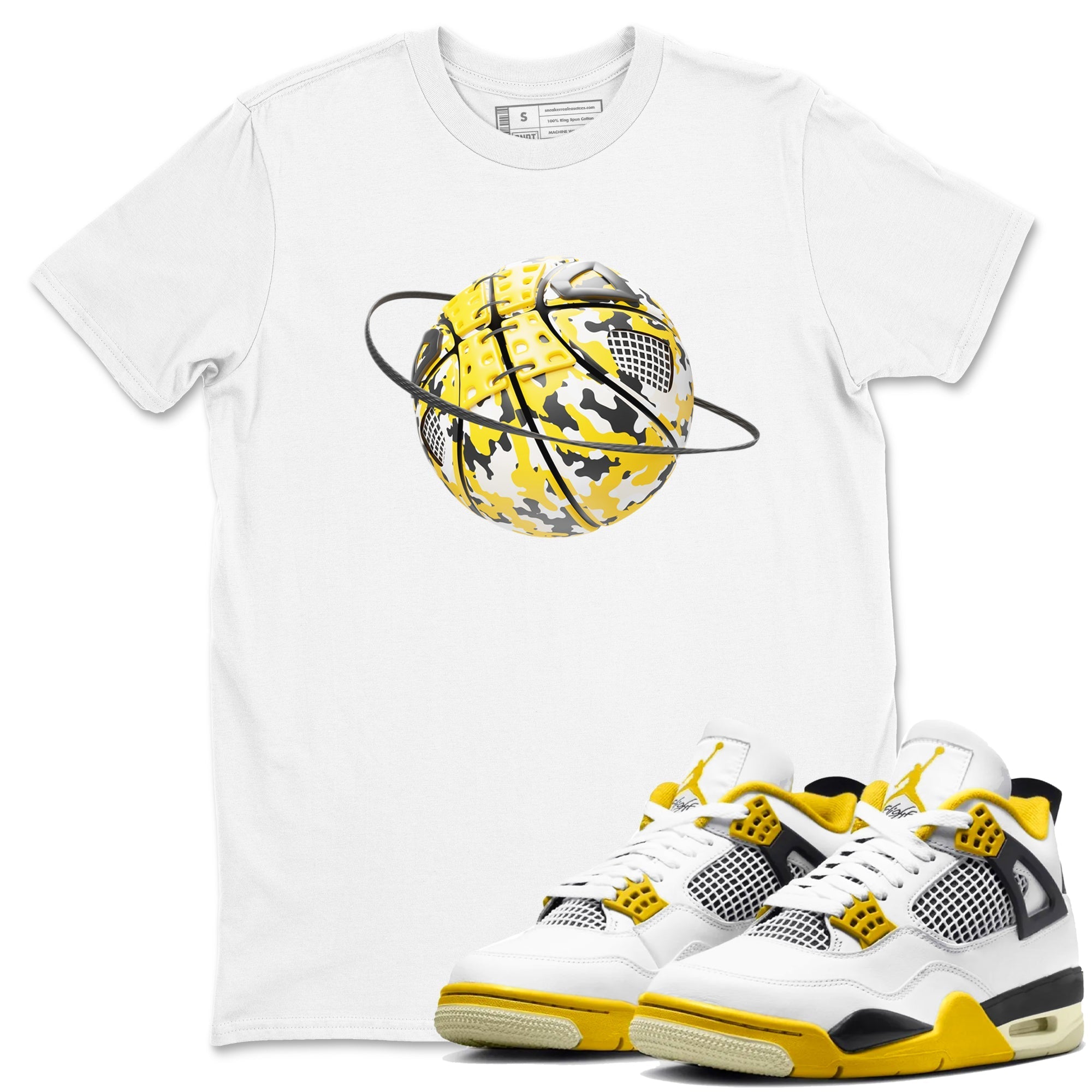 Camo Basketball Planet snkmatch Tees - Air Jordan 4 Vivid Sulfur