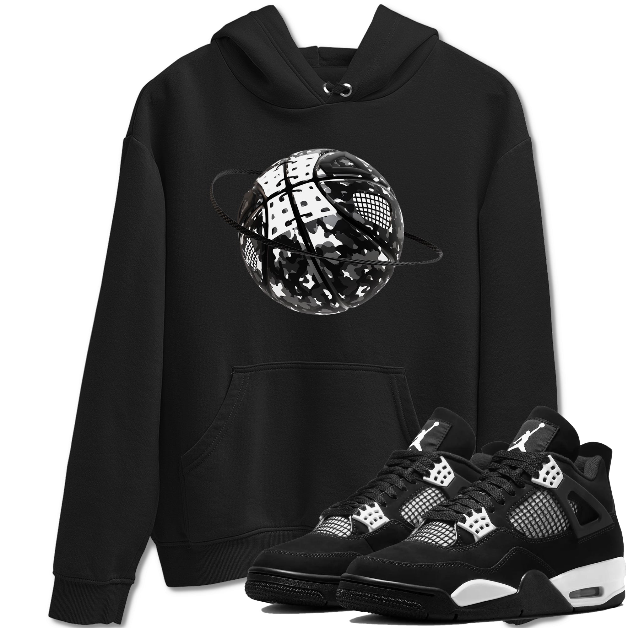 Camo Basketball Planet snkmatch Tees - Air Jordan 4 White Thunder