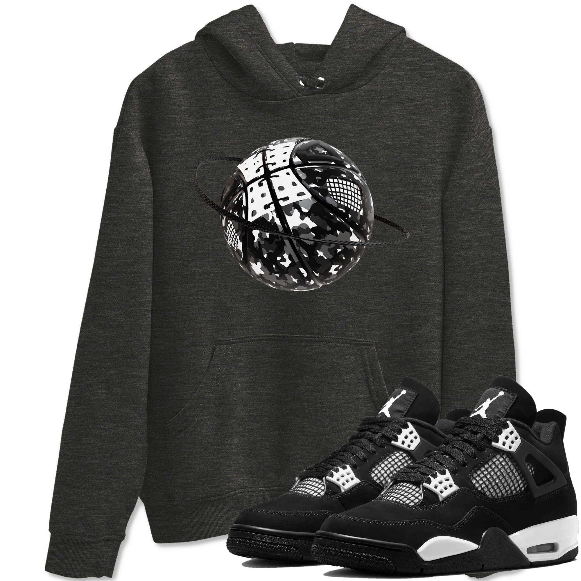 Camo Basketball Planet snkmatch Tees - Air Jordan 4 White Thunder