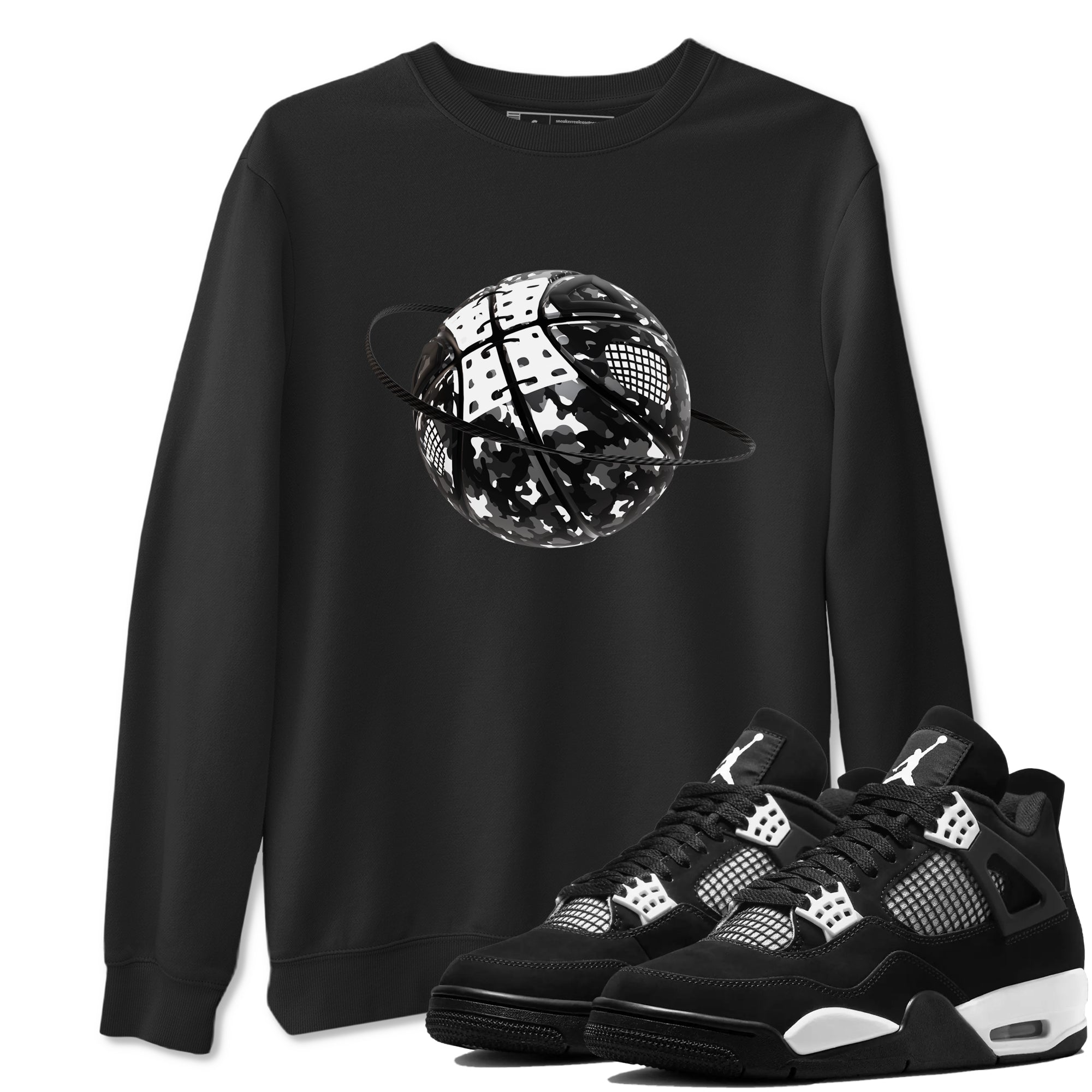 Camo Basketball Planet snkmatch Tees - Air Jordan 4 White Thunder
