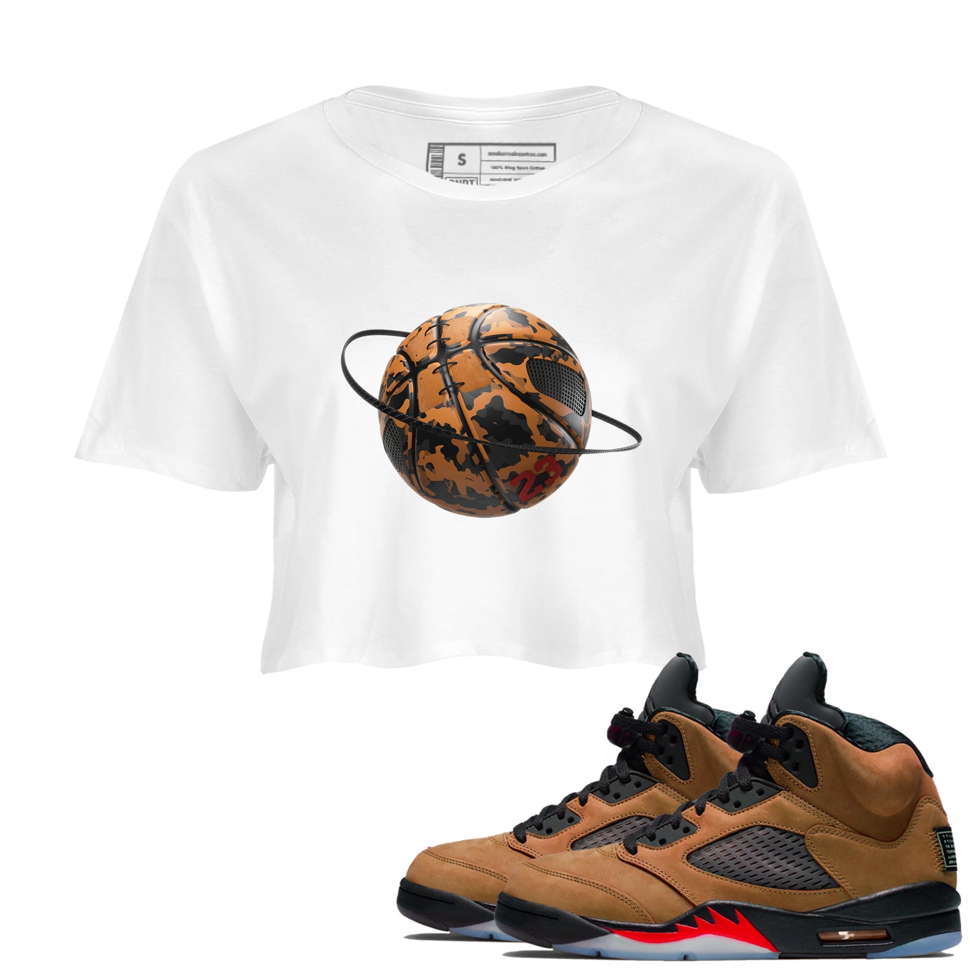 Camo Basketball Planet snkmatch Women's Top - Air Jordan 5 Archaeo Brown