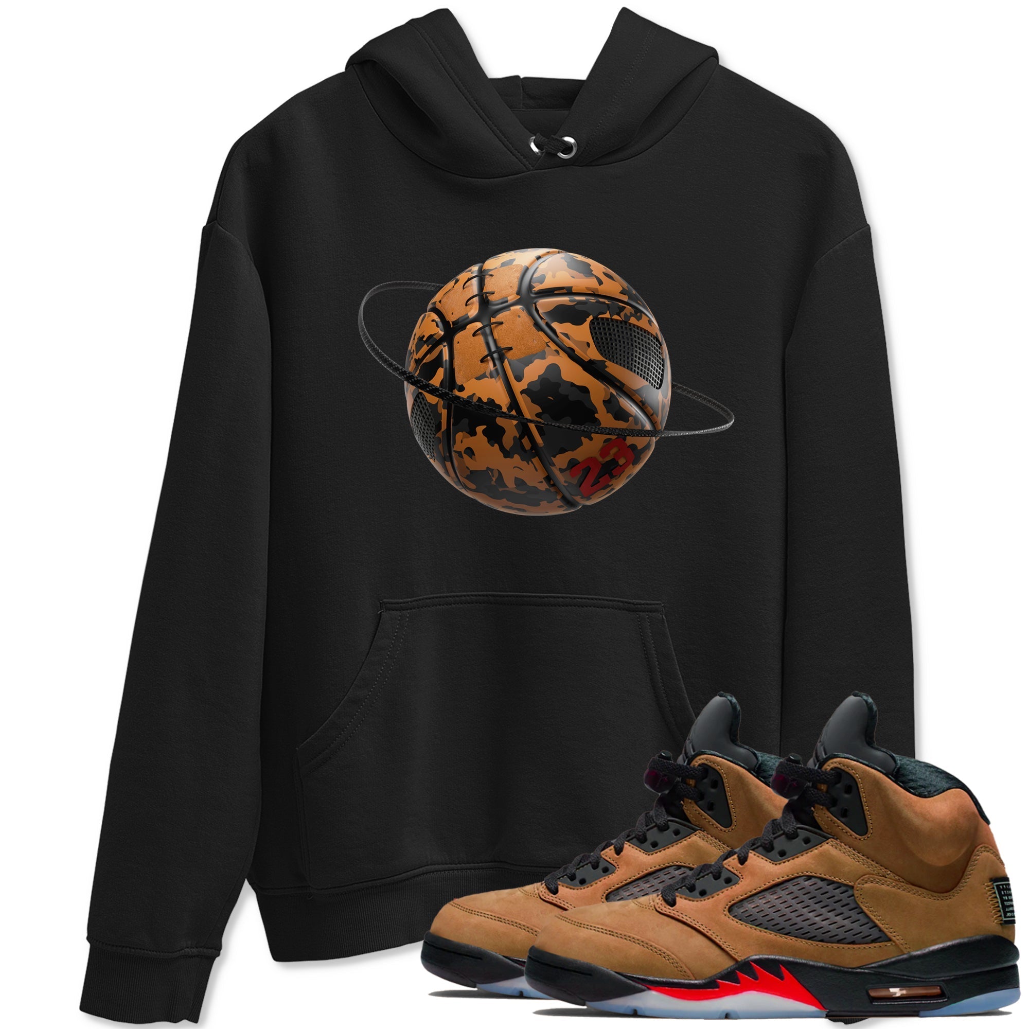 Camo Basketball Planet snkmatch Tees - Air Jordan 5 Archaeo Brown