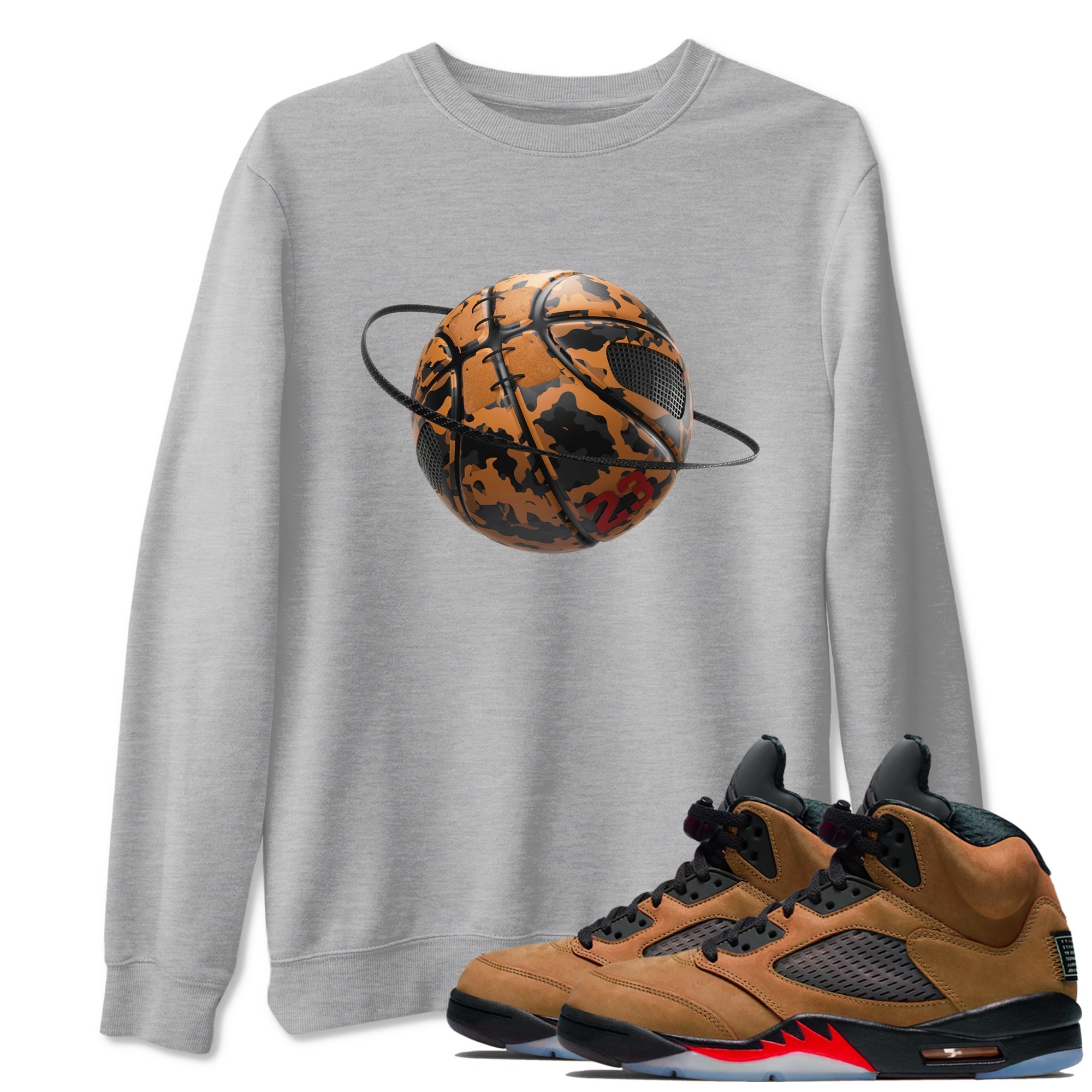 Camo Basketball Planet snkmatch Tees - Air Jordan 5 Archaeo Brown