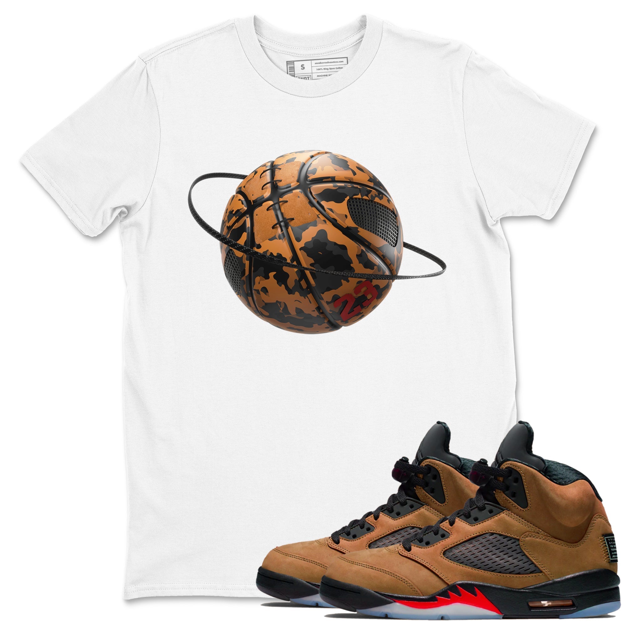 Camo Basketball Planet snkmatch Tees - Air Jordan 5 Archaeo Brown