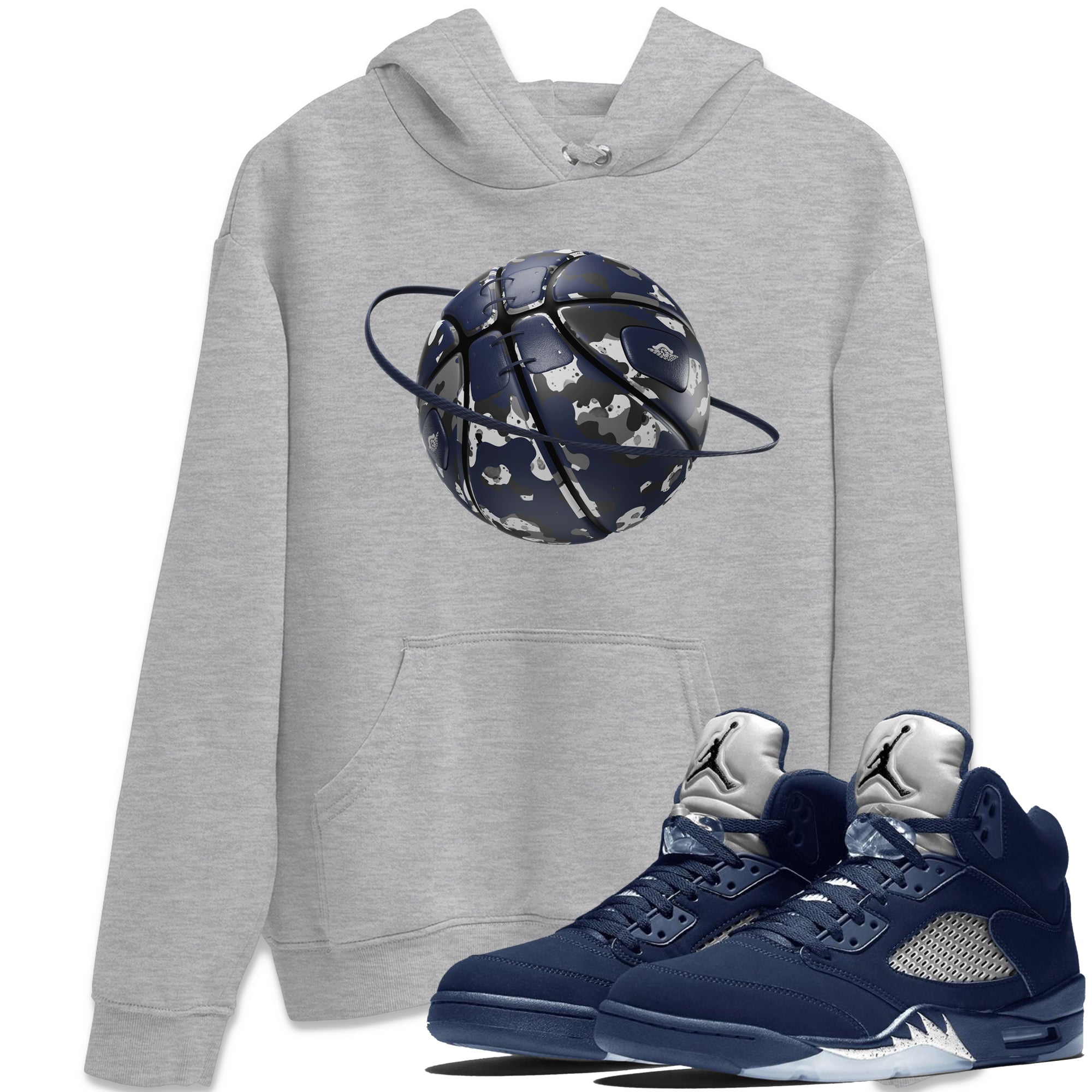 Camo Basketball Planet snkmatch Tee - Air Jordan 5 Georgetown
