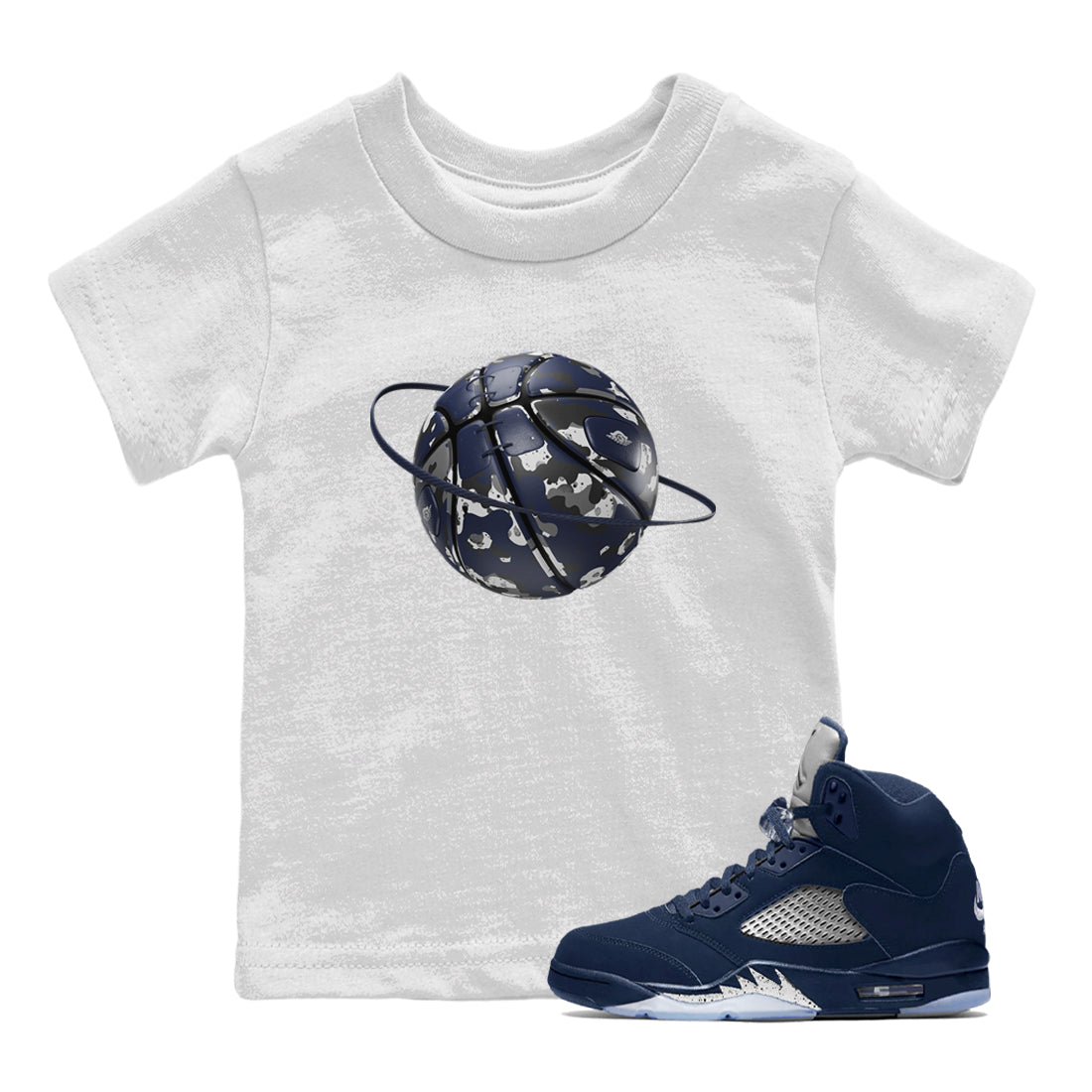 Camo Basketball Planet snkmatch Tee Kids - Air Jordan 5 Georgetown