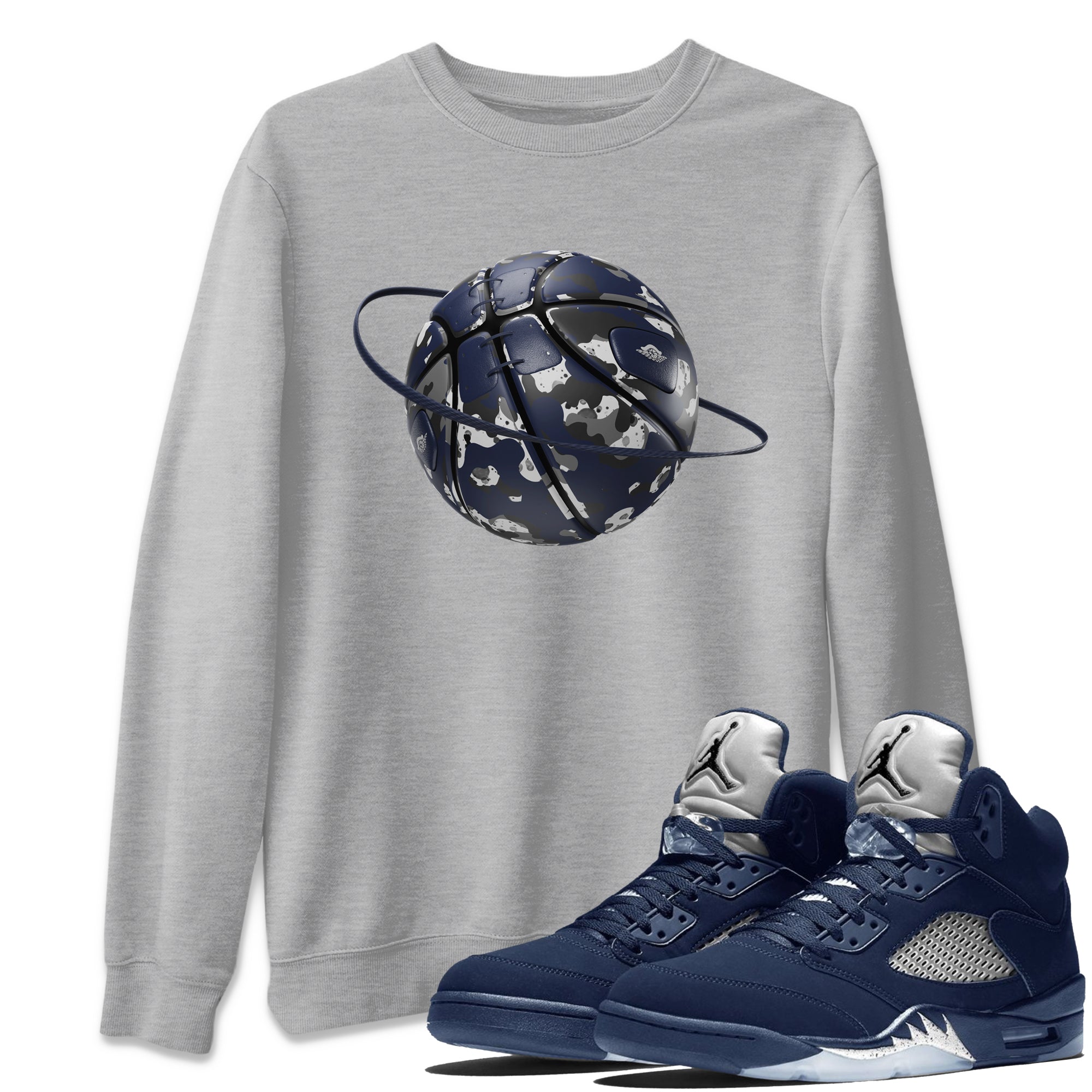 Camo Basketball Planet snkmatch Tee - Air Jordan 5 Georgetown
