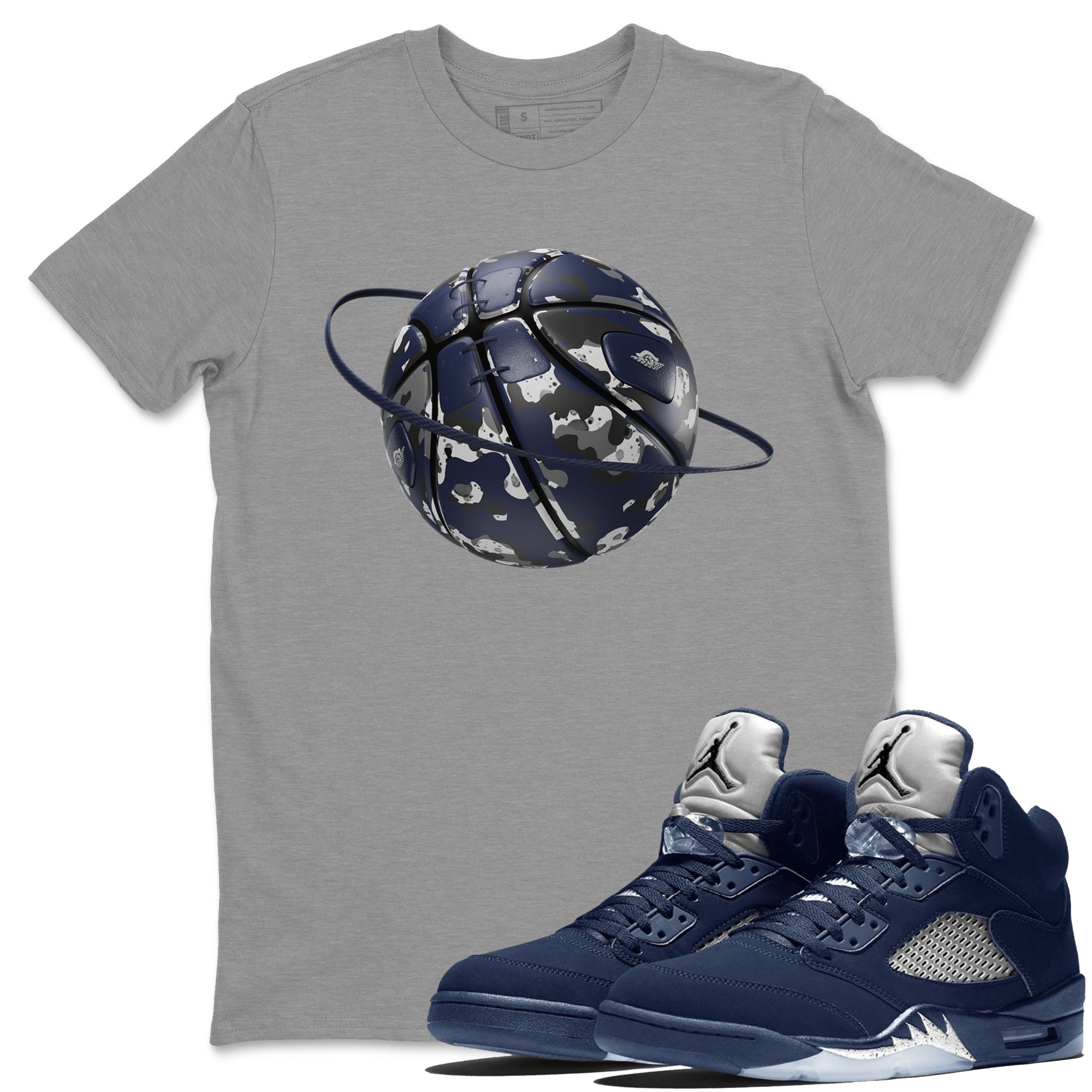 Camo Basketball Planet snkmatch Tee - Air Jordan 5 Georgetown