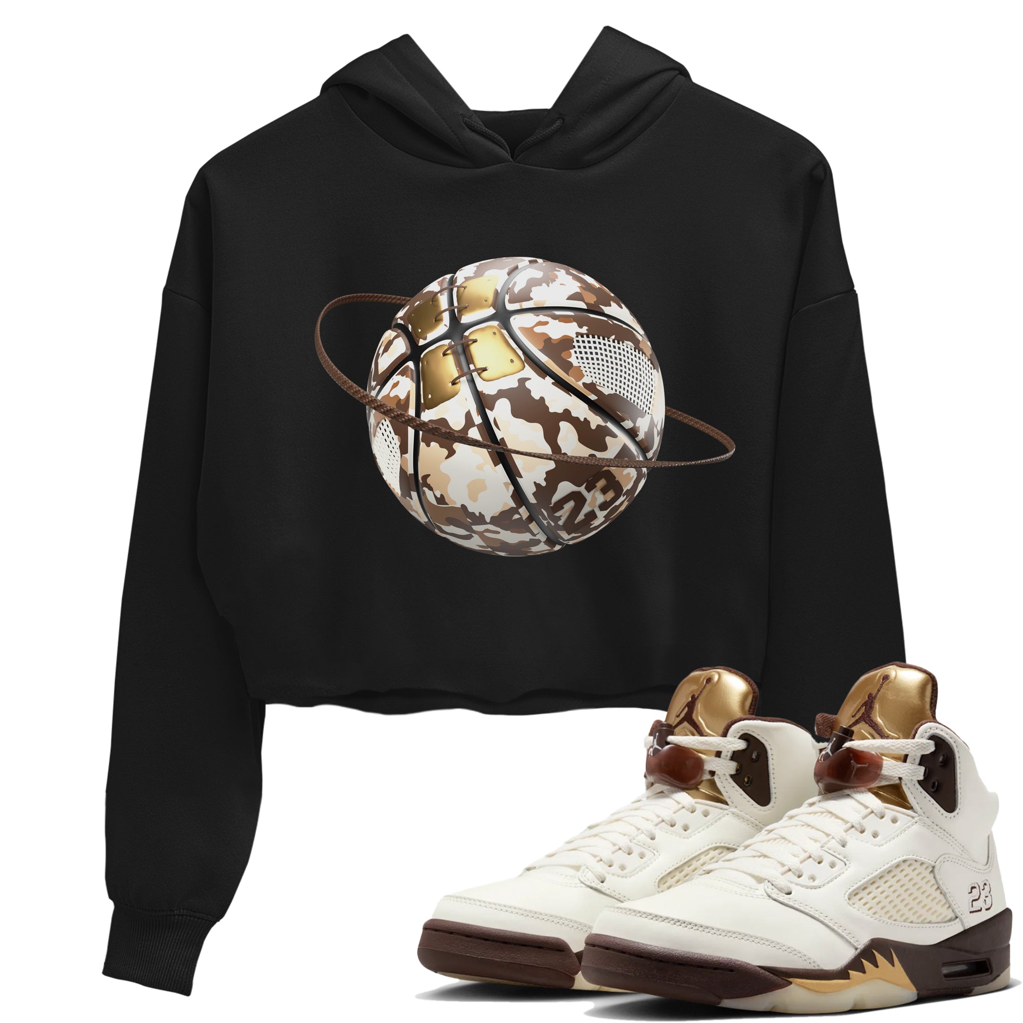 Camo Basketball Planet snkmatch Women's Top - Air Jordan 5 Golden Ticket