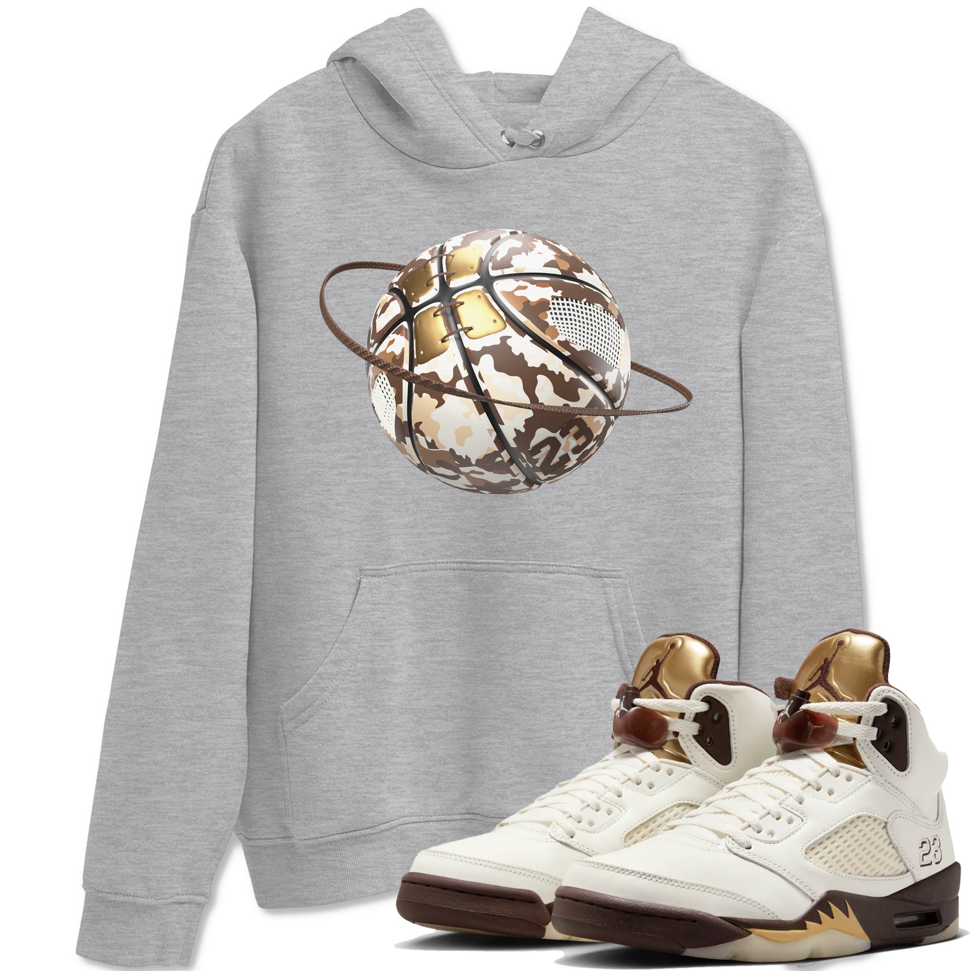 Camo Basketball Planet snkmatch Tees - Air Jordan 5 Golden Ticket