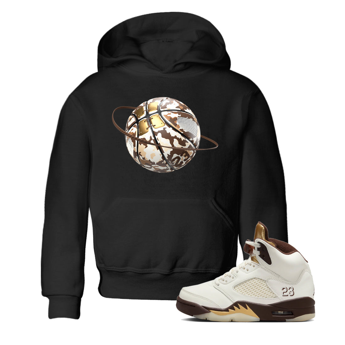 Camo Basketball Planet snkmatch Tees Kids - Air Jordan 5 Golden Ticket