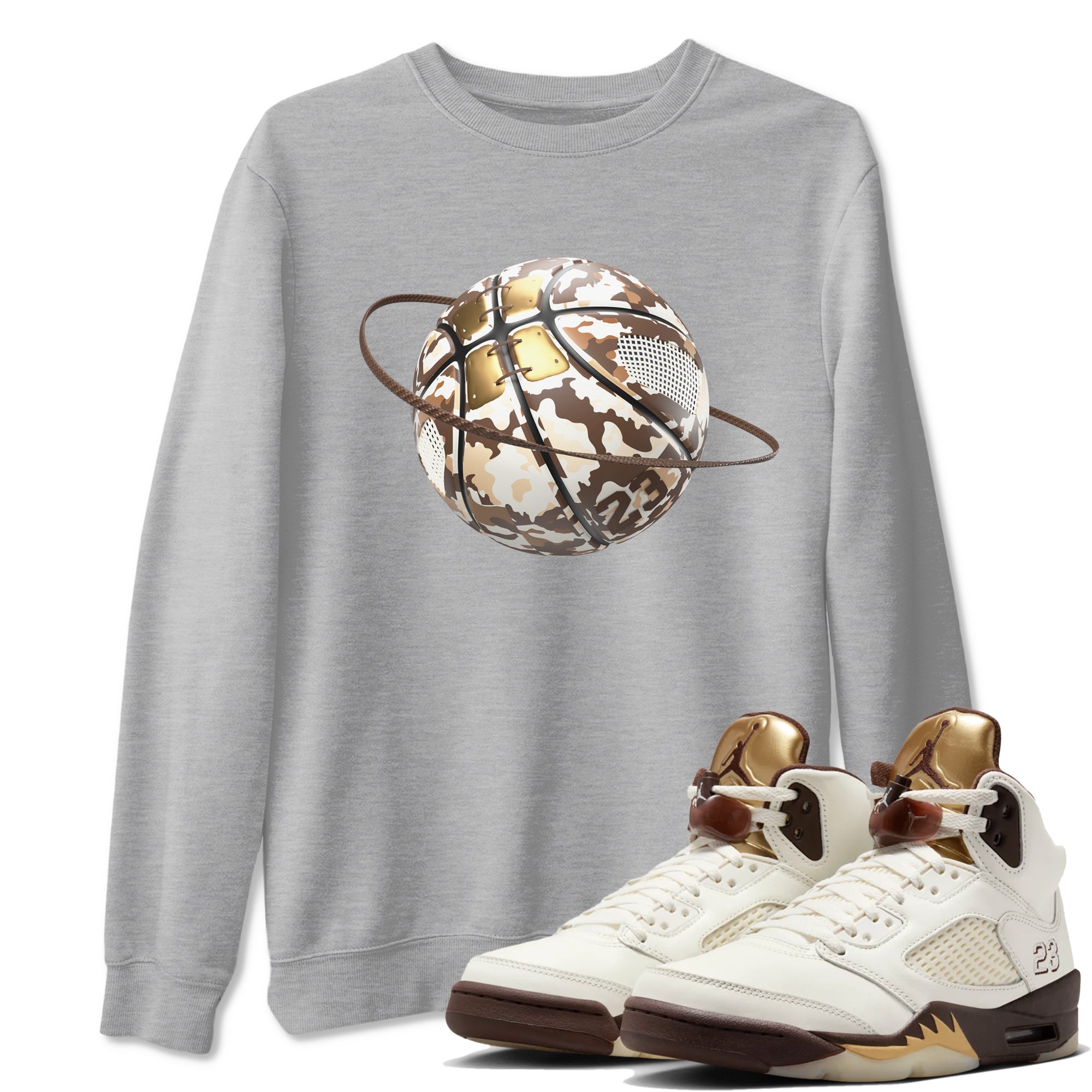 Camo Basketball Planet snkmatch Tees - Air Jordan 5 Golden Ticket