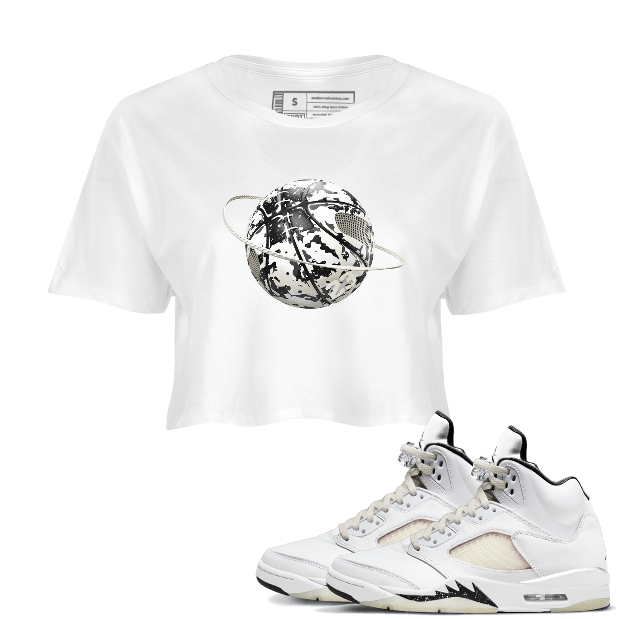 Camo Basketball Planet snkmatch Women's Top - Air Jordan 5 Sail