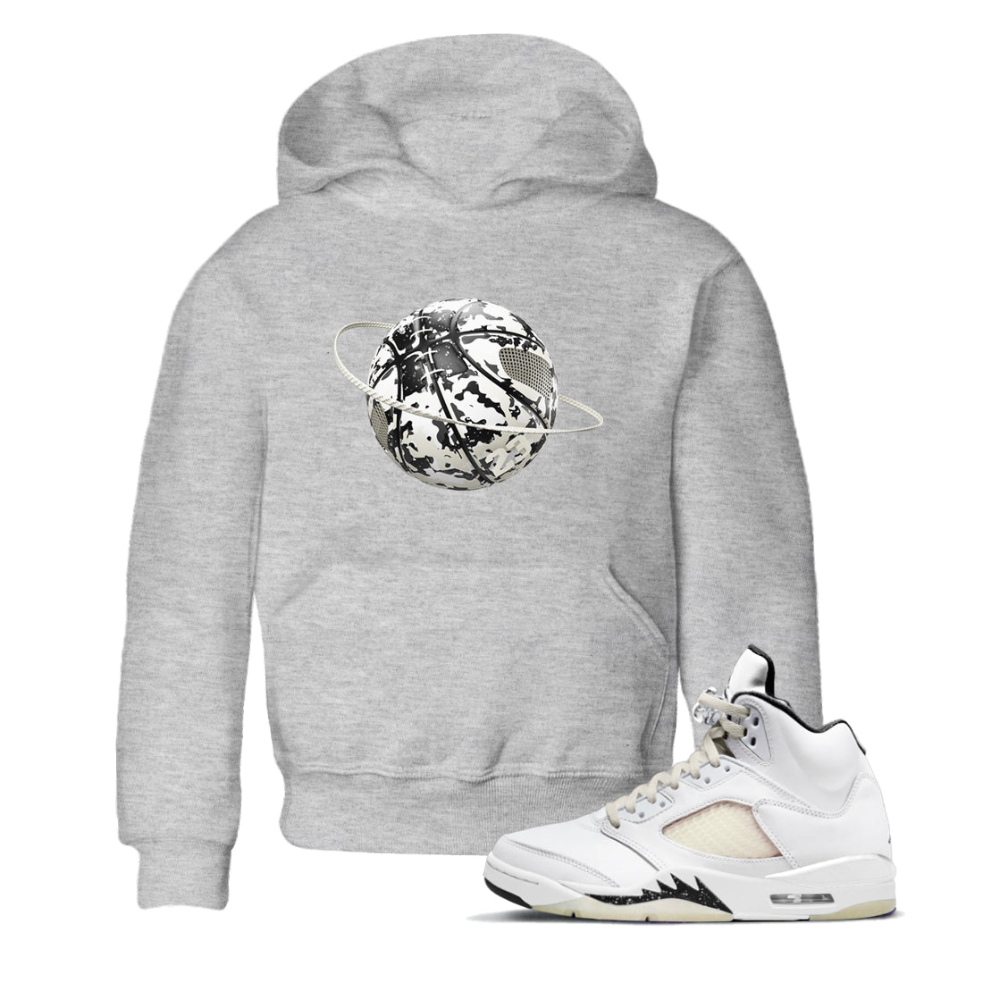 Camo Basketball Planet snkmatch Tees Kids - Air Jordan 5 Sail