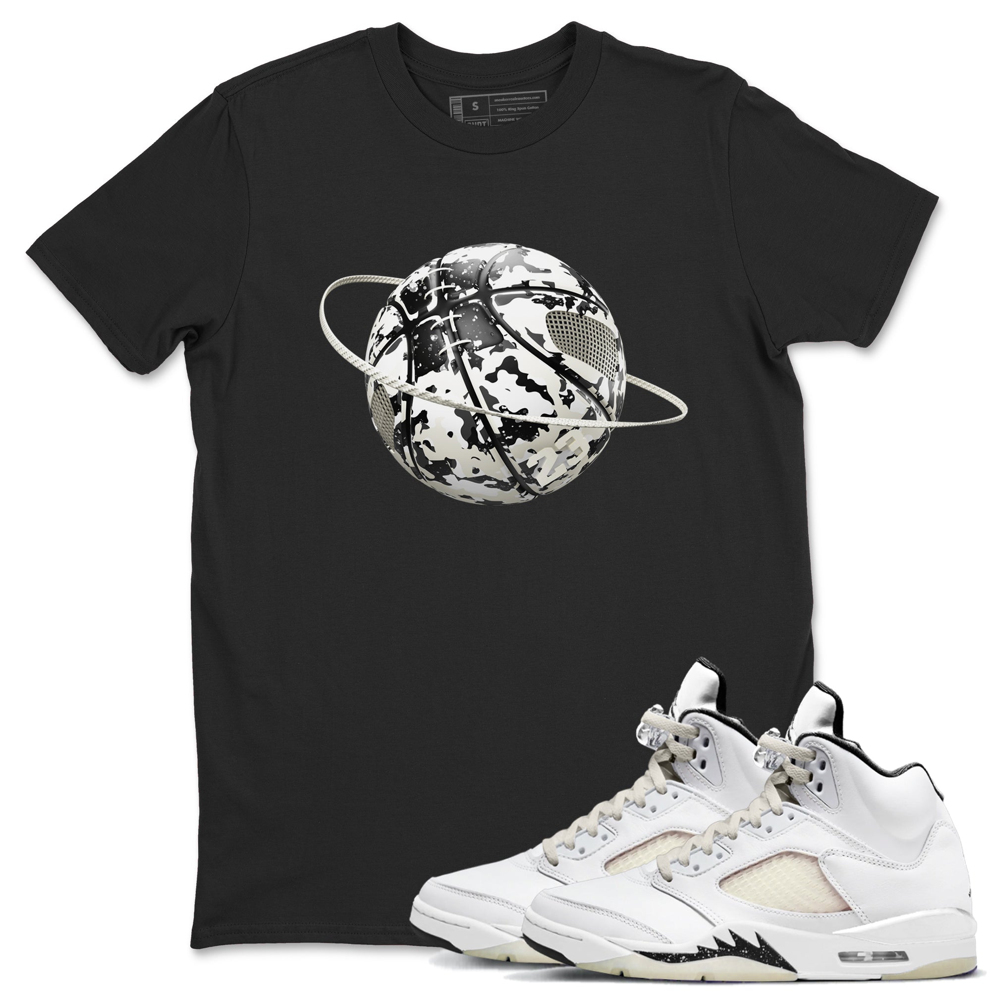 Camo Basketball Planet snkmatch Tees - Air Jordan 5 Sail