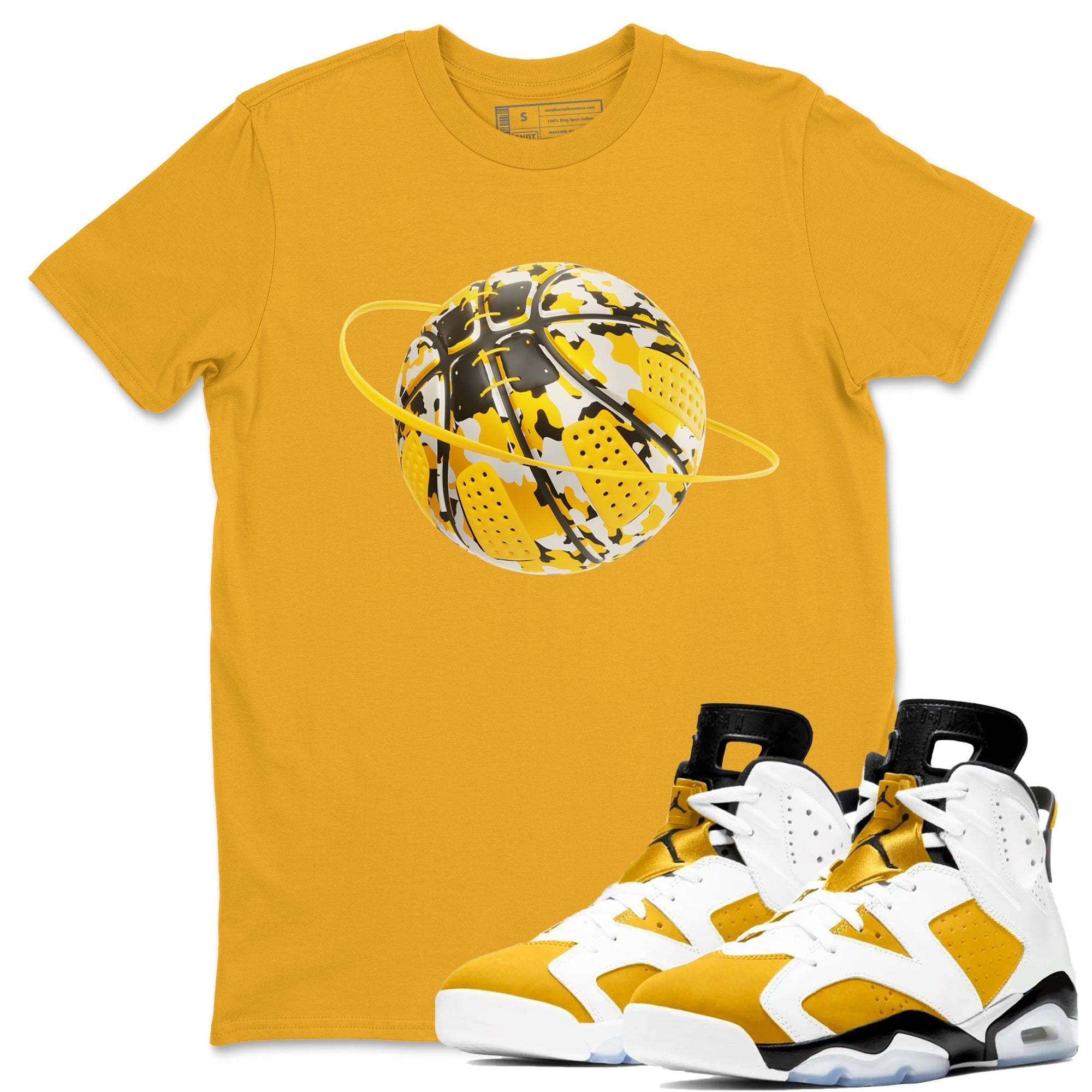 Camo Basketball Planet snkmatch Tee - Air Jordan 6 Yellow Ochre