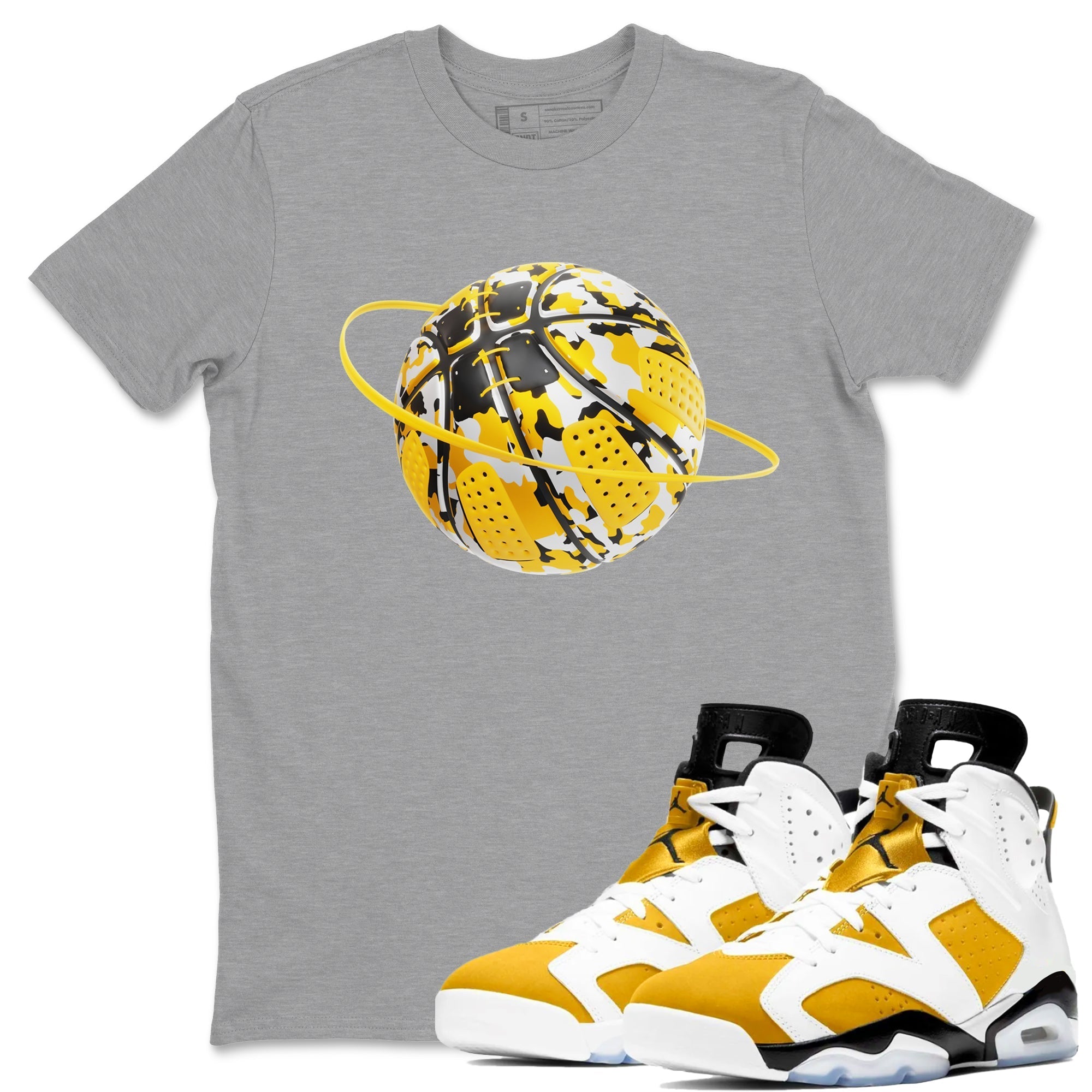 Camo Basketball Planet snkmatch Tee - Air Jordan 6 Yellow Ochre