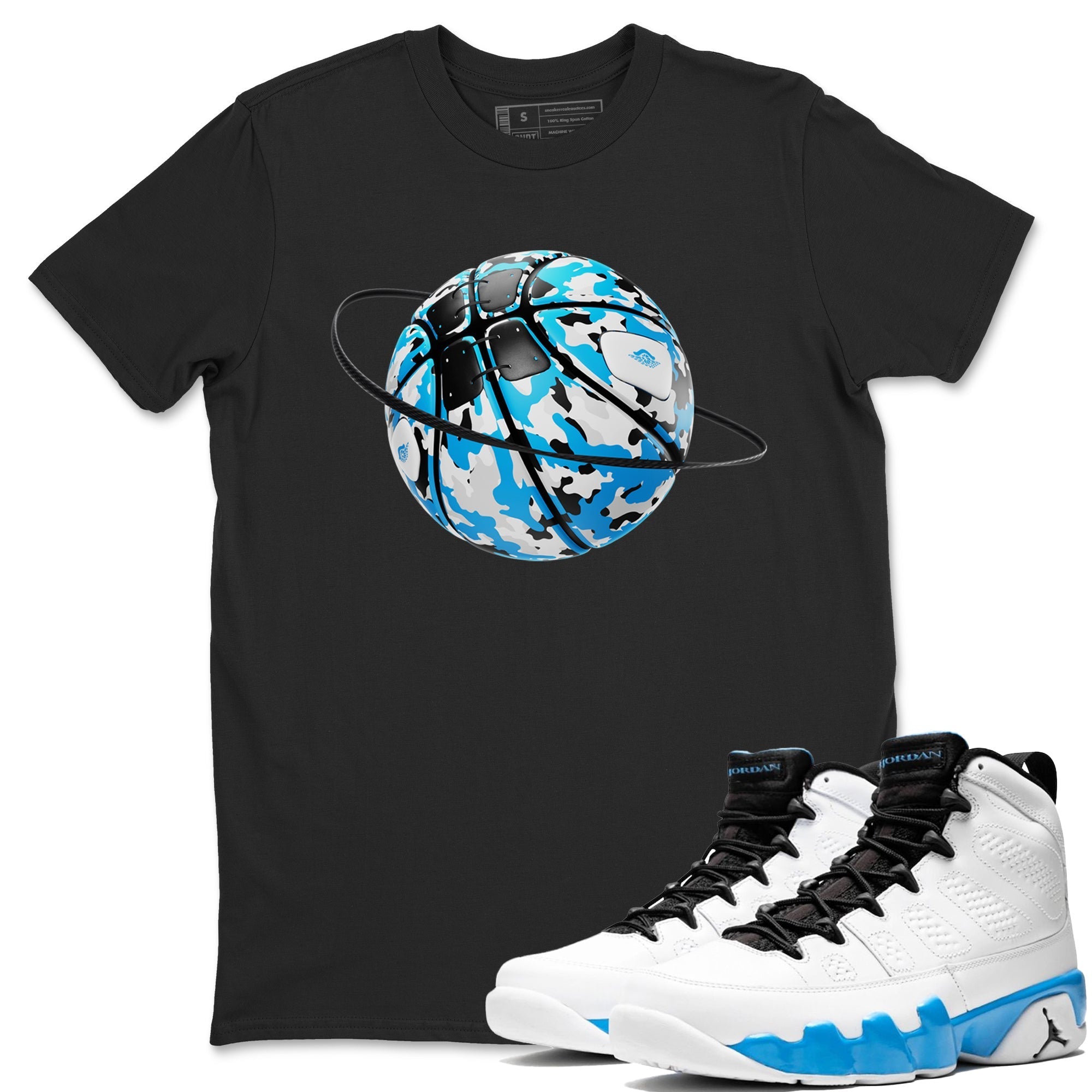 Camo Basketball Planet snkmatch Tees - Air Jordan 9 Powder Blue