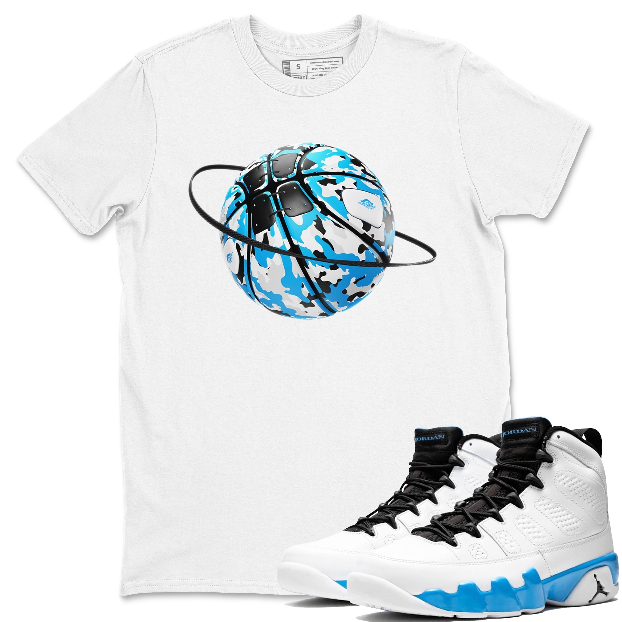Camo Basketball Planet snkmatch Tees - Air Jordan 9 Powder Blue