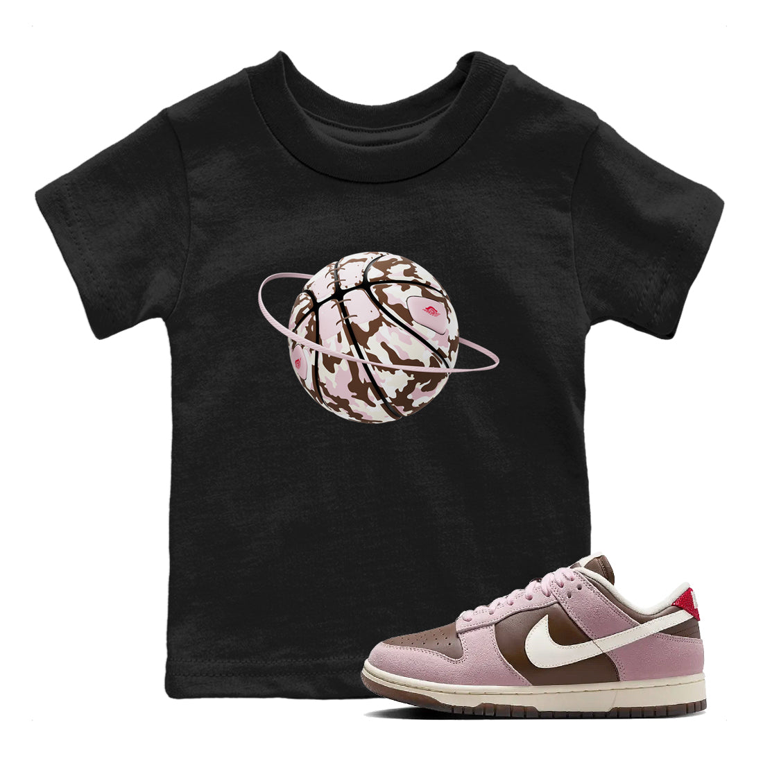 Camo Basketball Planet snkmatch Tees Kids - Dunk Cacao Wow And Pink Foam