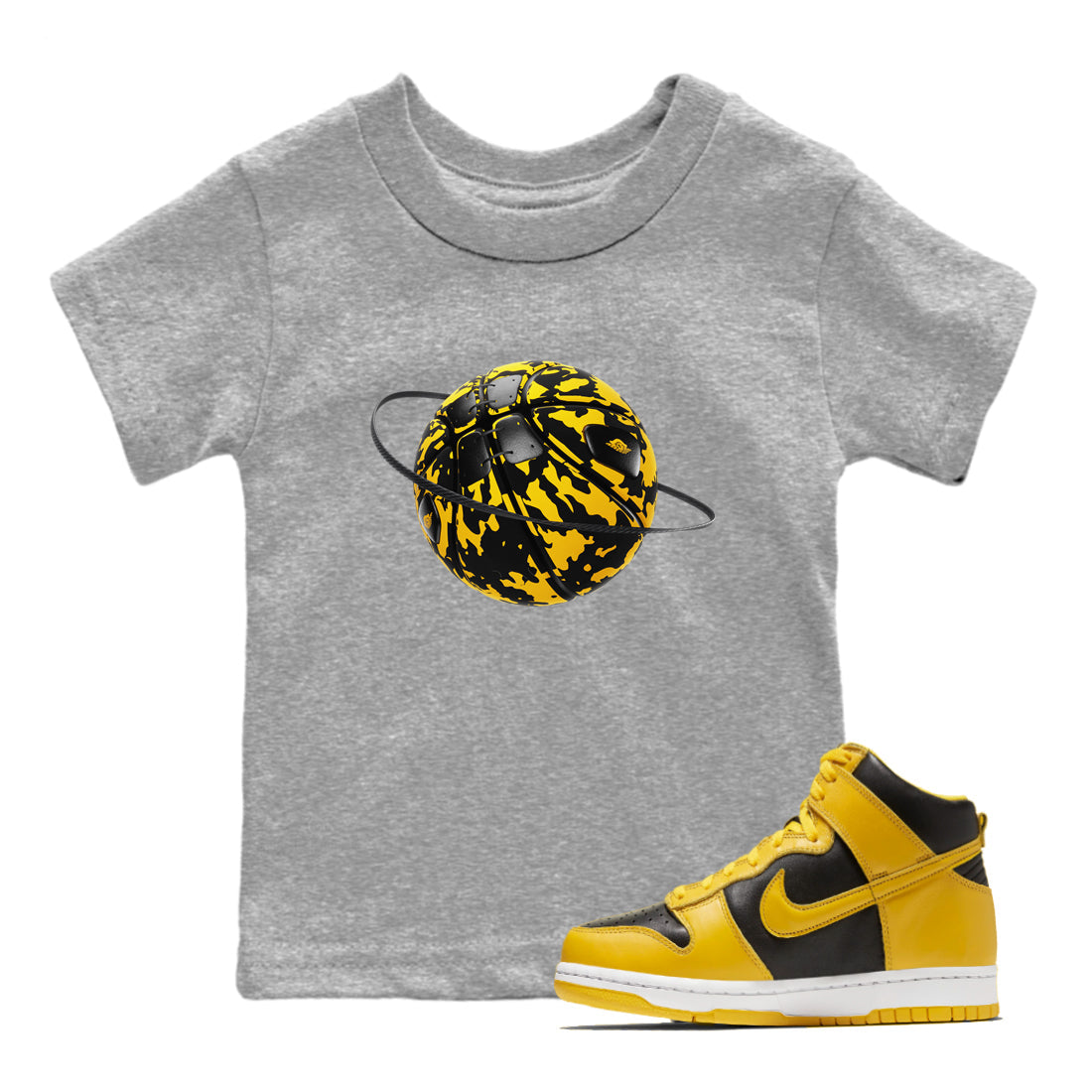 Camo Basketball Planet snkmatch Tees Kids - Dunk High Pollen