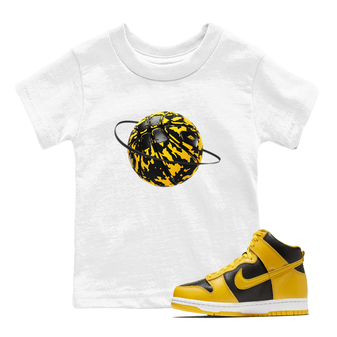 Camo Basketball Planet snkmatch Tees Kids - Dunk High Pollen