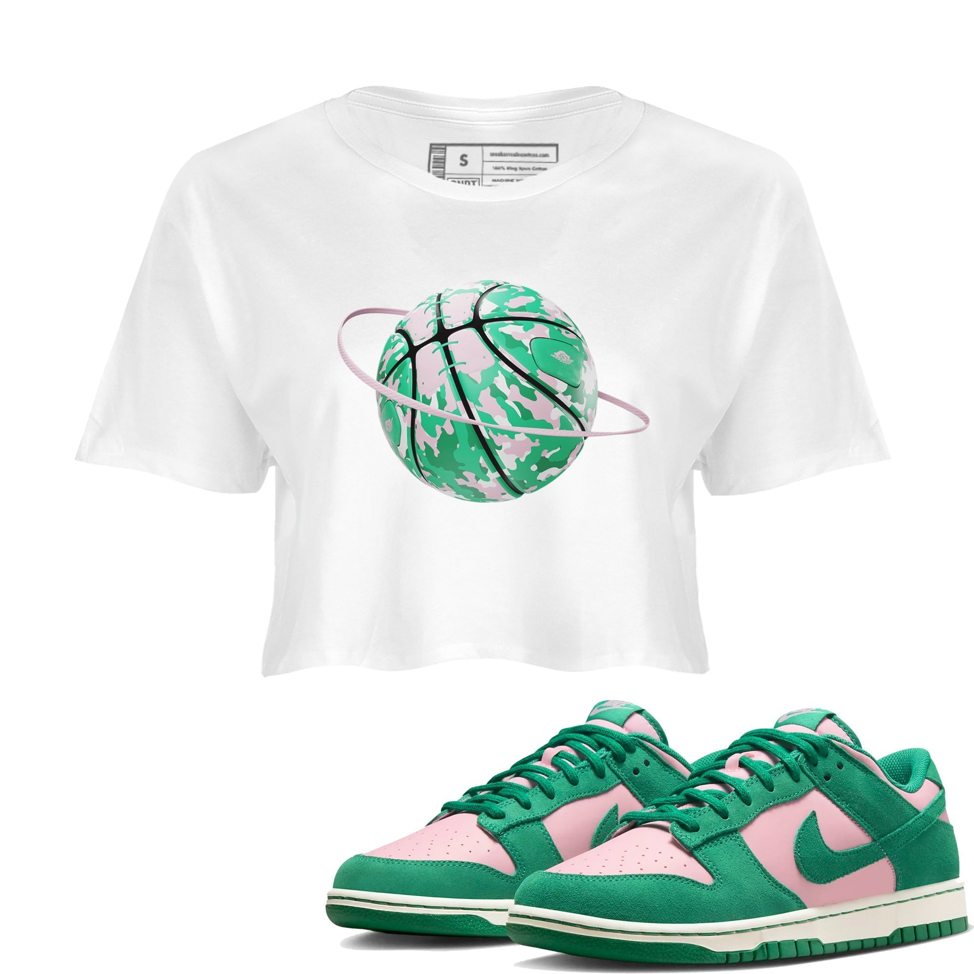 Camo Basketball Planet snkmatch Women's Top - Dunk Medium Soft Pink Malachite
