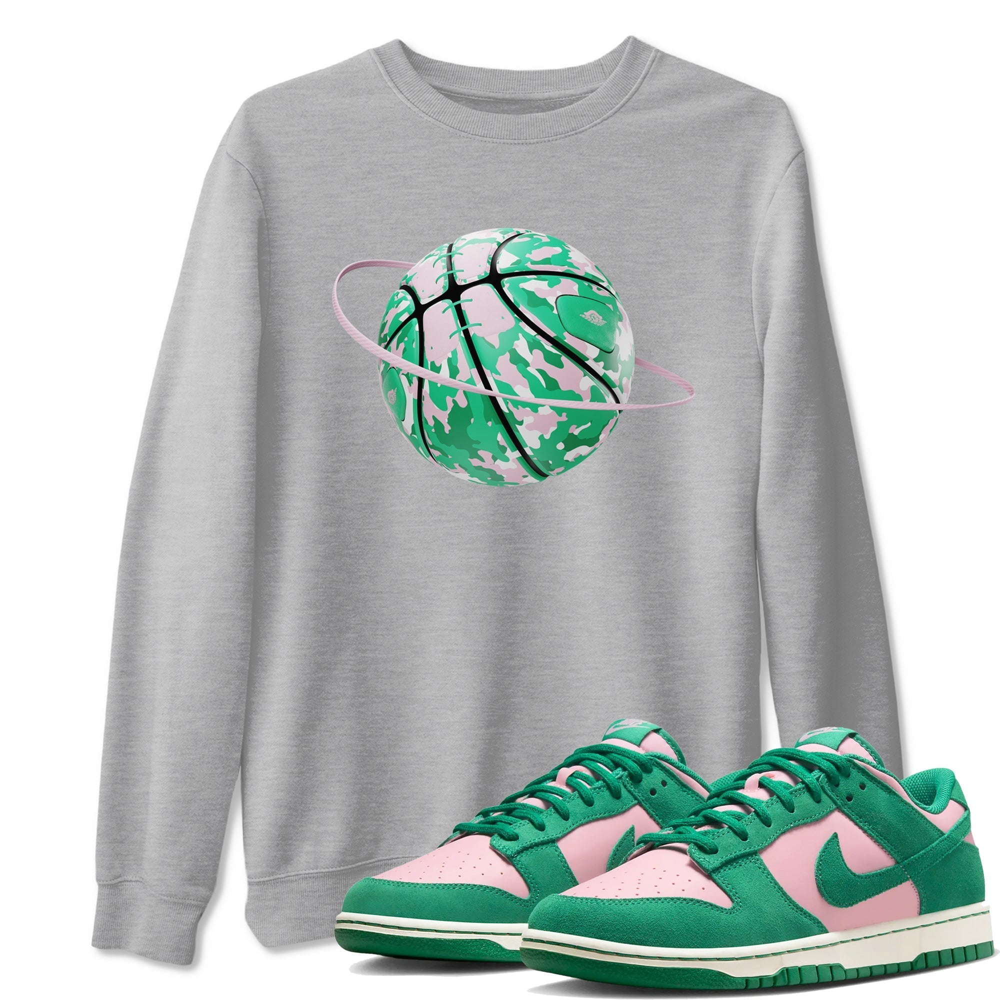 Camo Basketball Planet snkmatch Tees - Dunk Medium Soft Pink Malachite