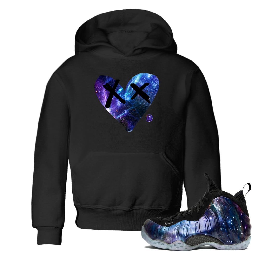 Camo Heart snkmatch Tees Kids - Air Foamposite One Galaxy