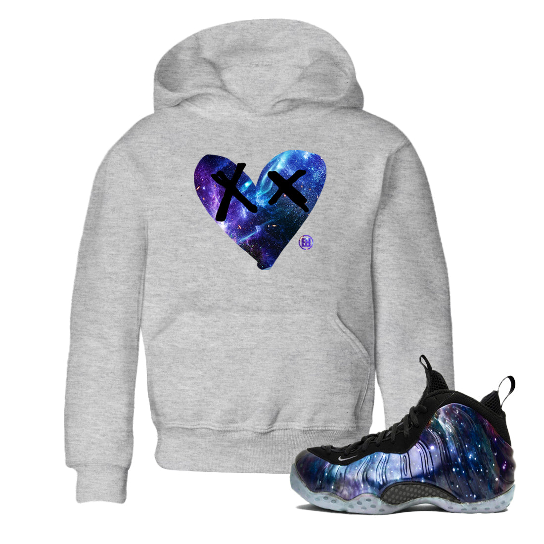 Camo Heart snkmatch Tees Kids - Air Foamposite One Galaxy