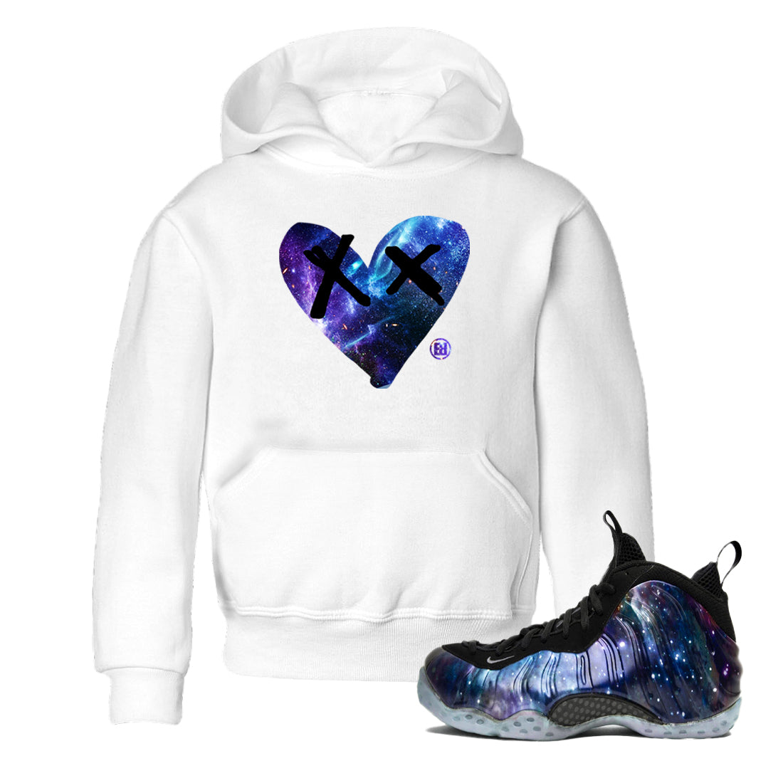 Camo Heart snkmatch Tees Kids - Air Foamposite One Galaxy