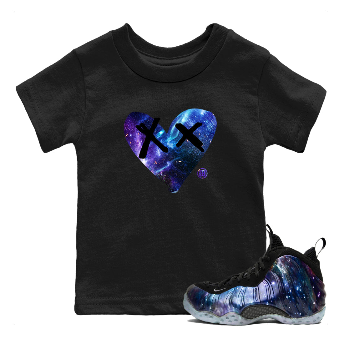 Camo Heart snkmatch Tees Kids - Air Foamposite One Galaxy